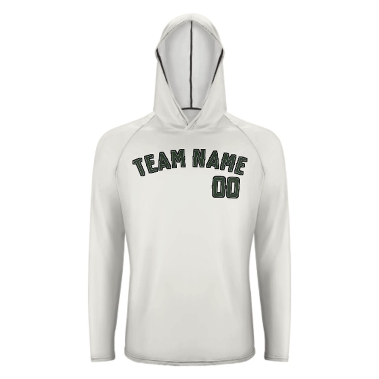 Maßgeschneidertes Weiß Tannengrün UV-Hoodie