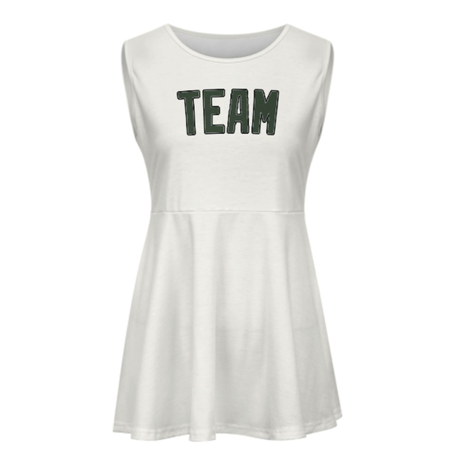 Maßgeschneidertes Weiß Tannengrün Cheerleader-Kleid
