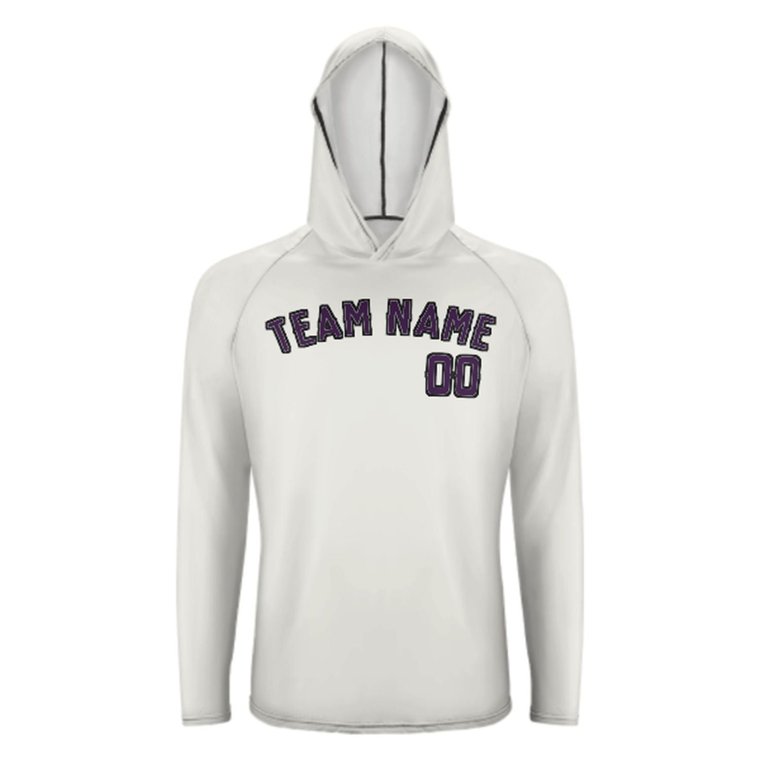 Maßgeschneidertes Weiß Lila UV-Hoodie