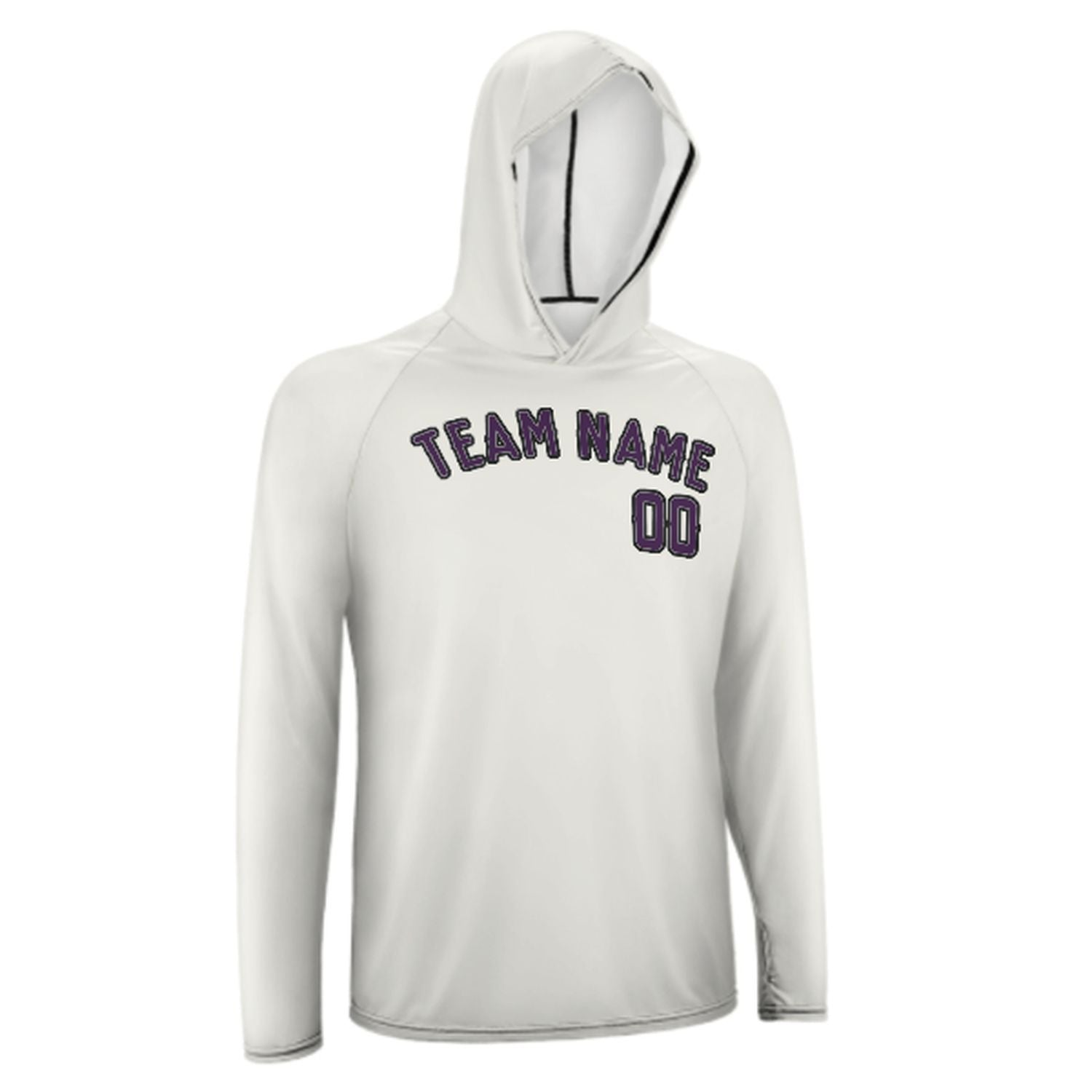Maßgeschneidertes Weiß Lila UV-Hoodie