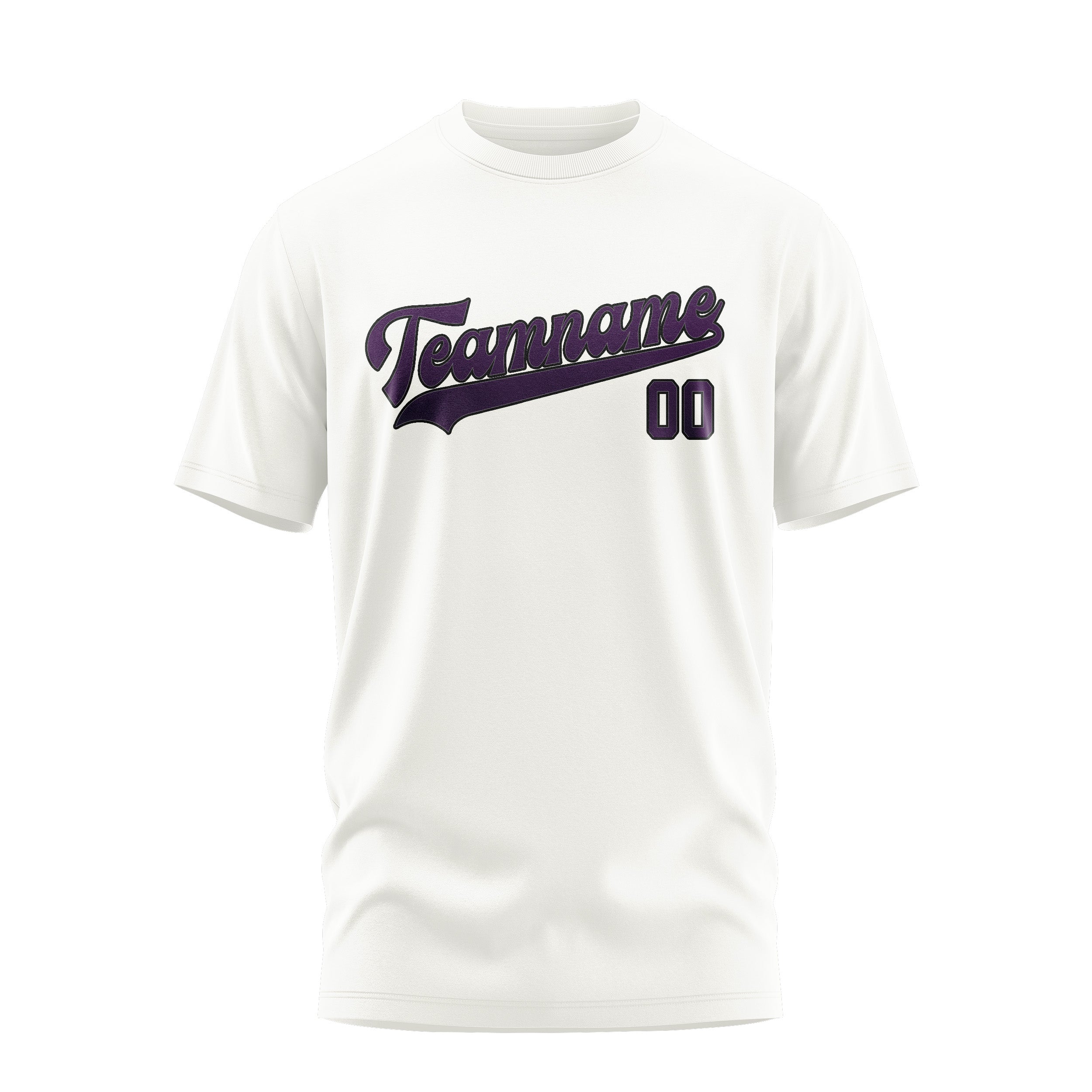 Maßgeschneidertes Weiß Lila T-Shirt