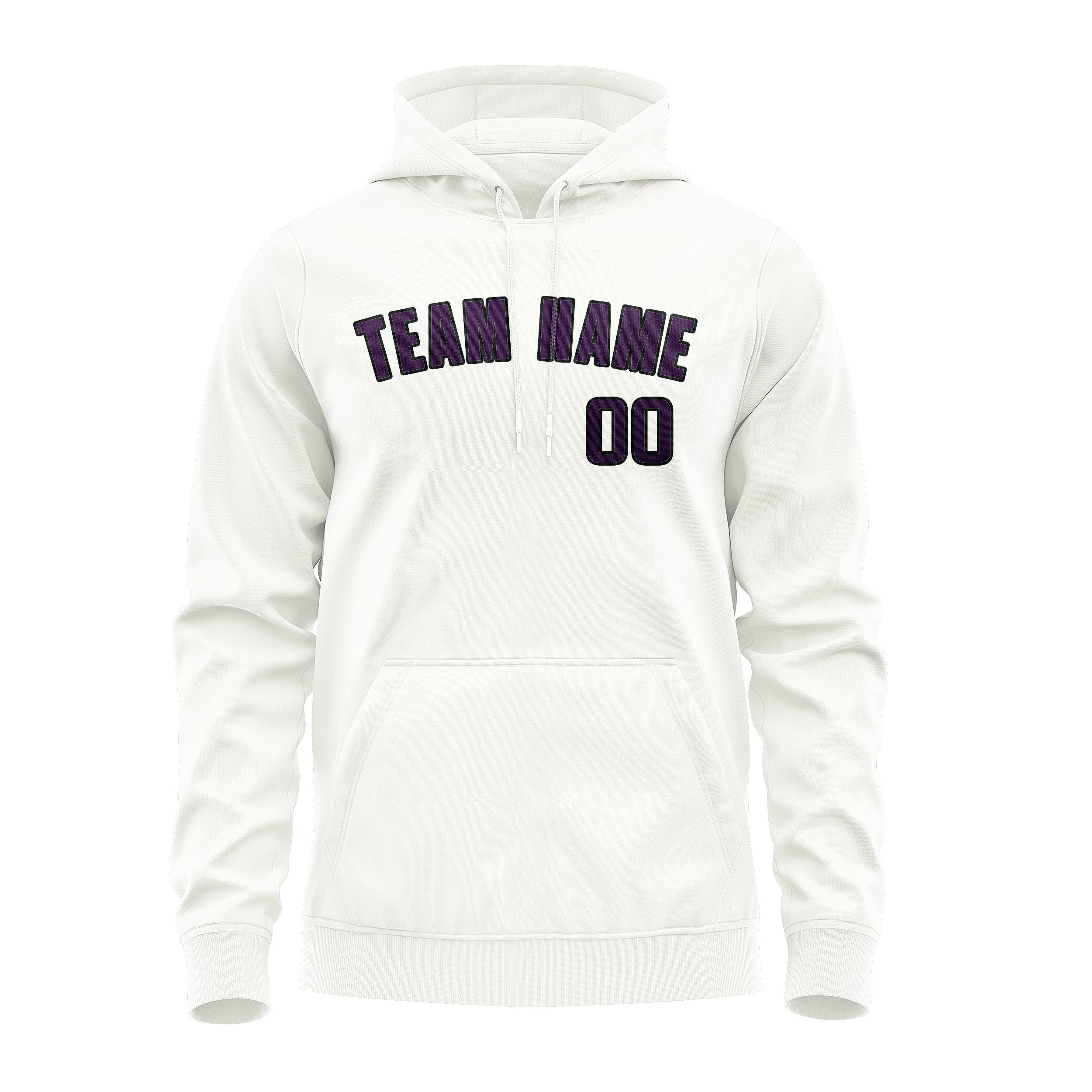 Maßgeschneidertes Weiß Lila Hoodie
