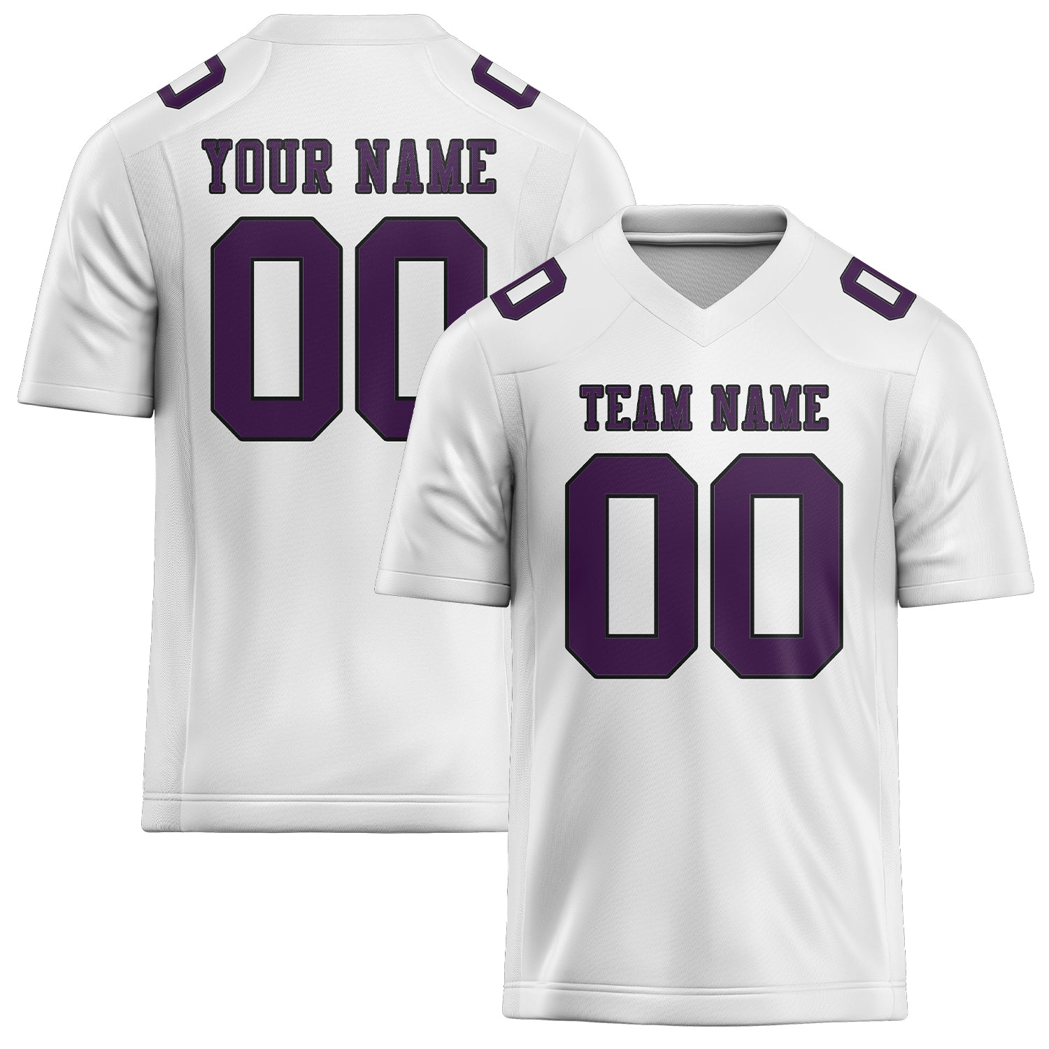 Maglia da rugby professionale personalizzata bianca e viola