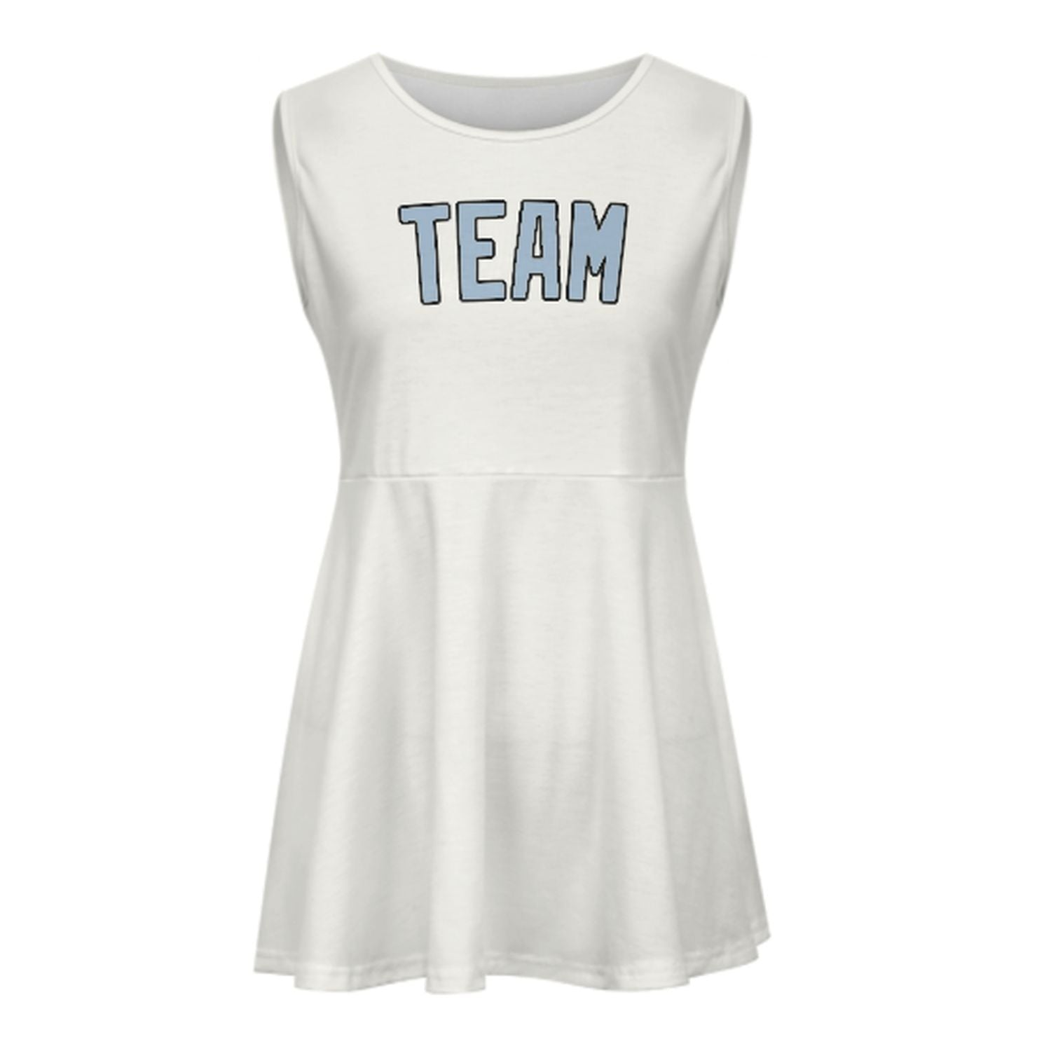Maßgeschneidertes Weiß Hellblau Cheerleader-Kleid