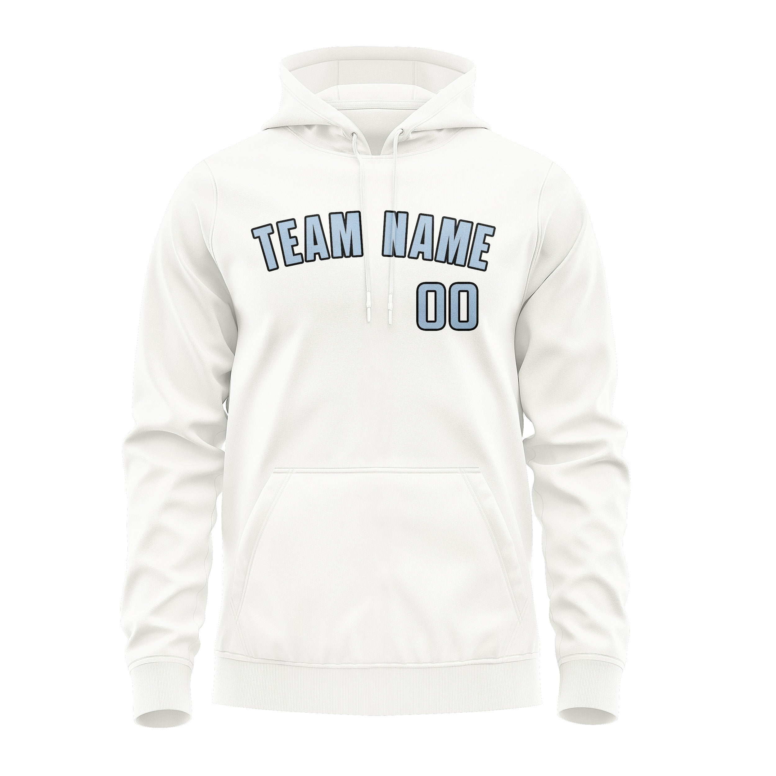 Maßgeschneidertes Weiß Hellblau Hoodie