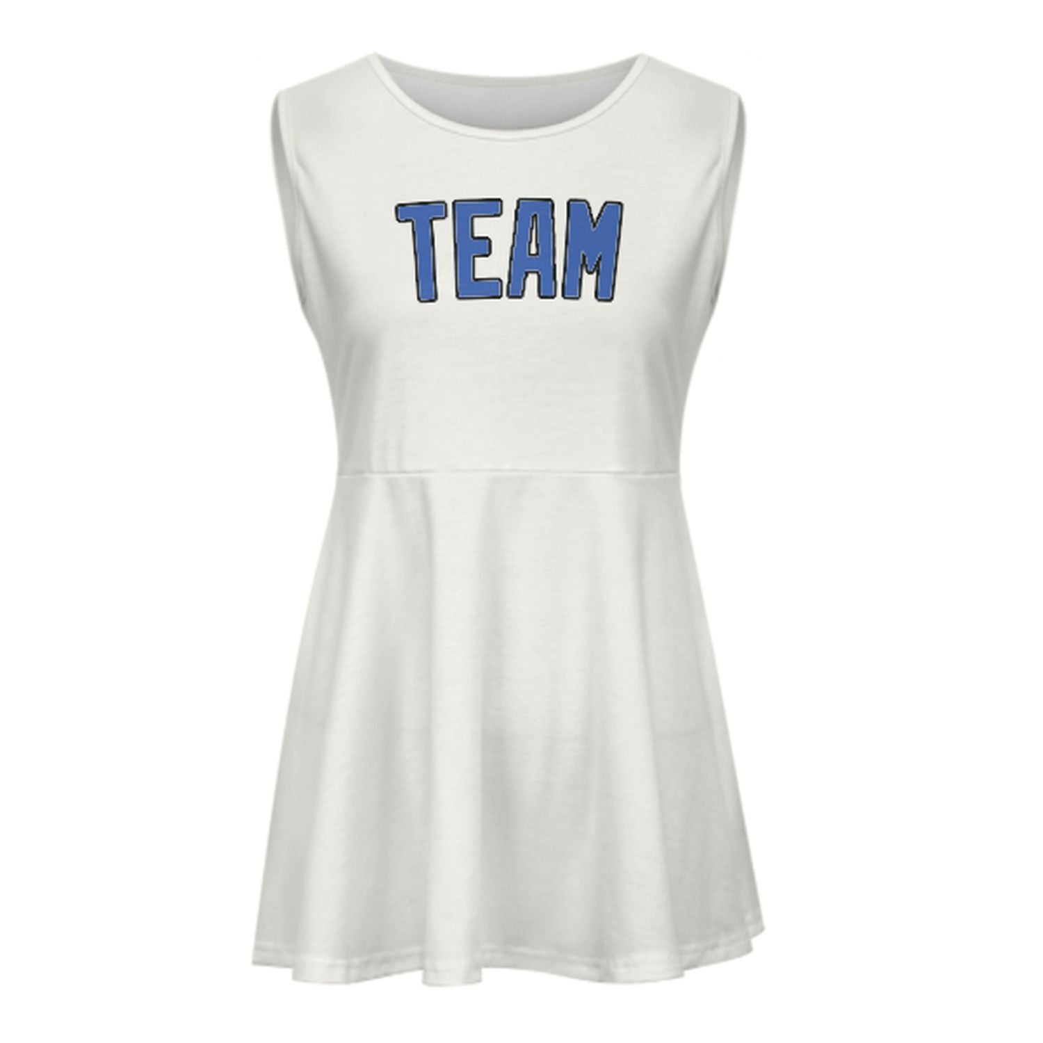 Maßgeschneidertes Weiß Himmelblau Cheerleader-Kleid