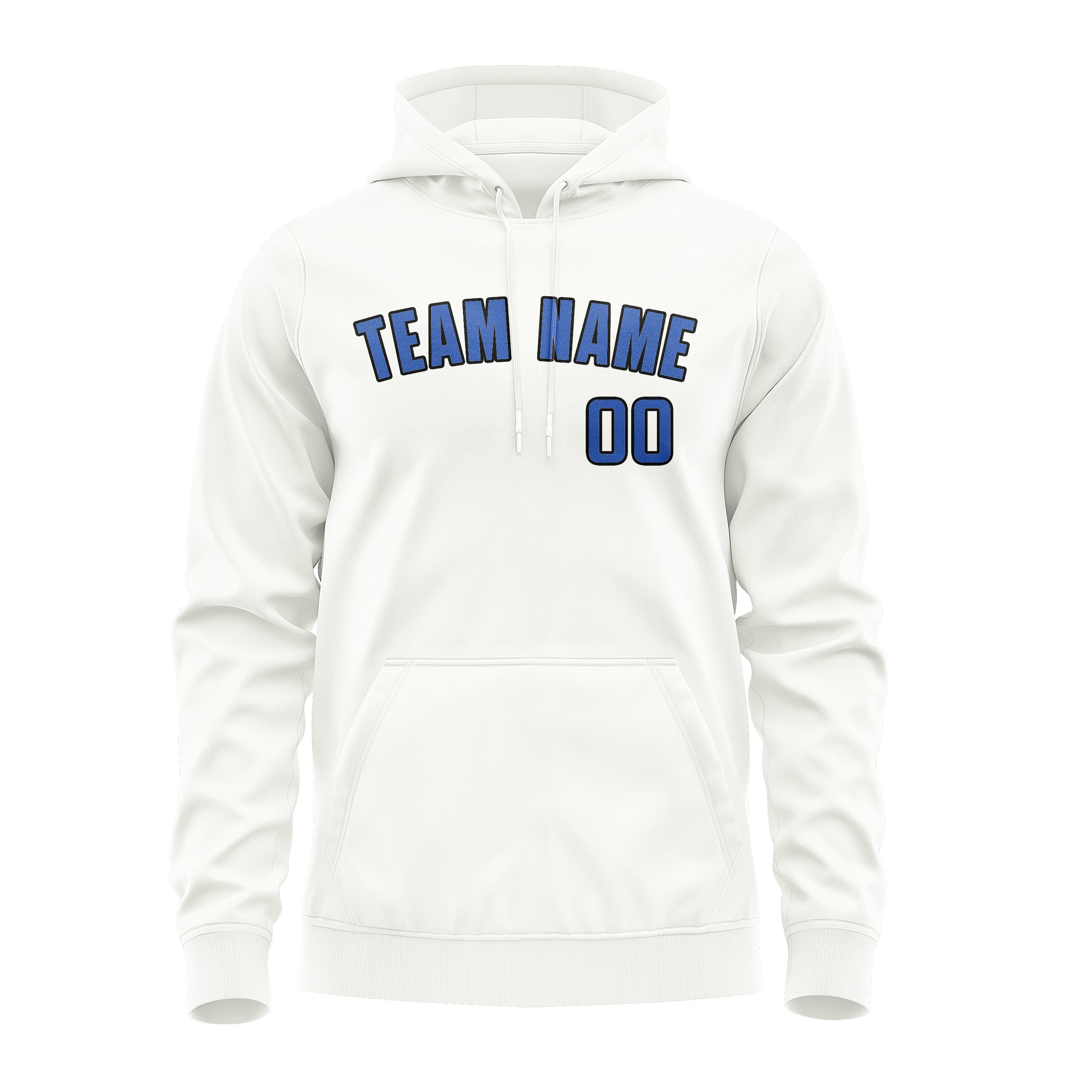 Maßgeschneidertes Weiß Himmelblau Hoodie