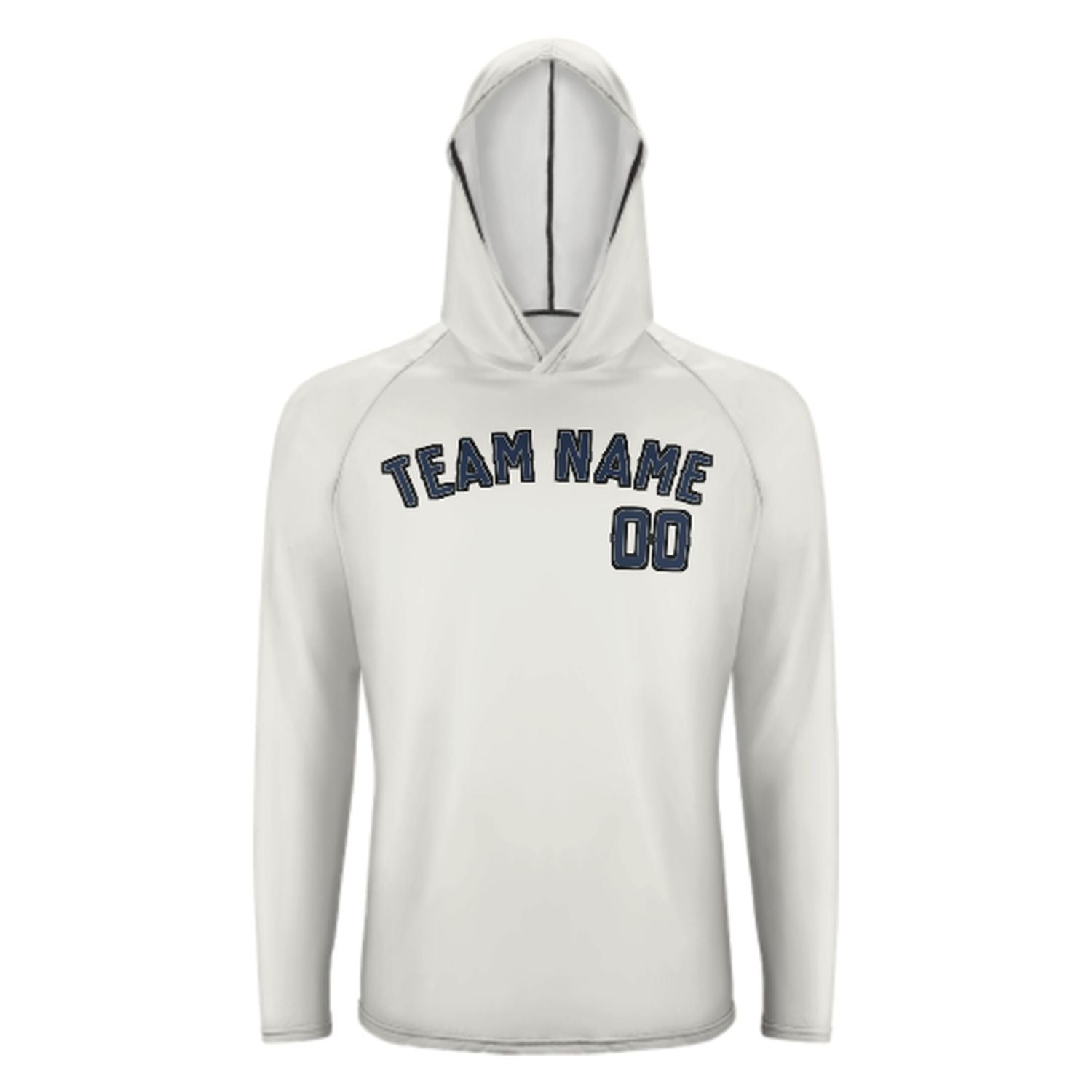 Maßgeschneidertes Weiß Marineblau UV-Hoodie