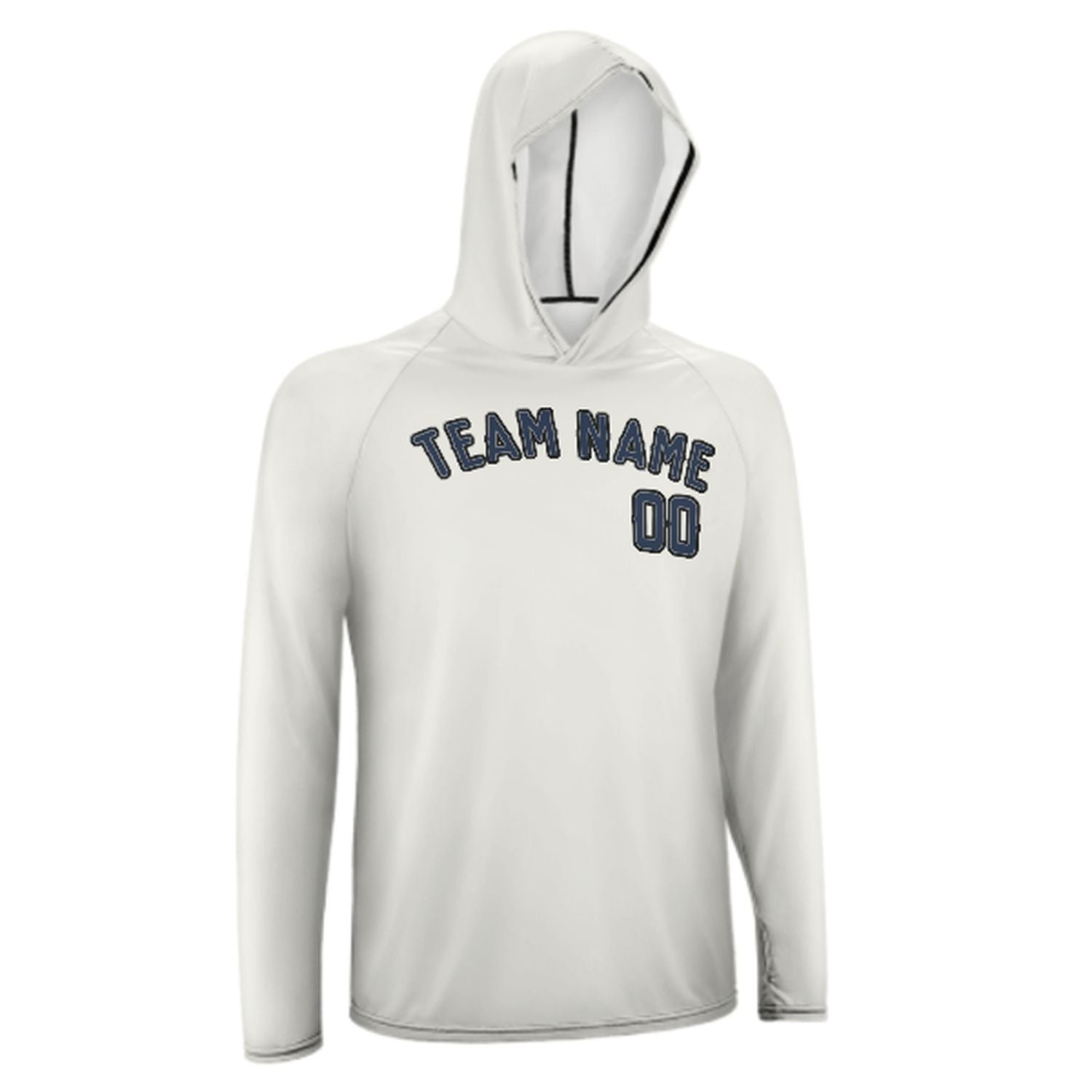 Maßgeschneidertes Weiß Marineblau UV-Hoodie