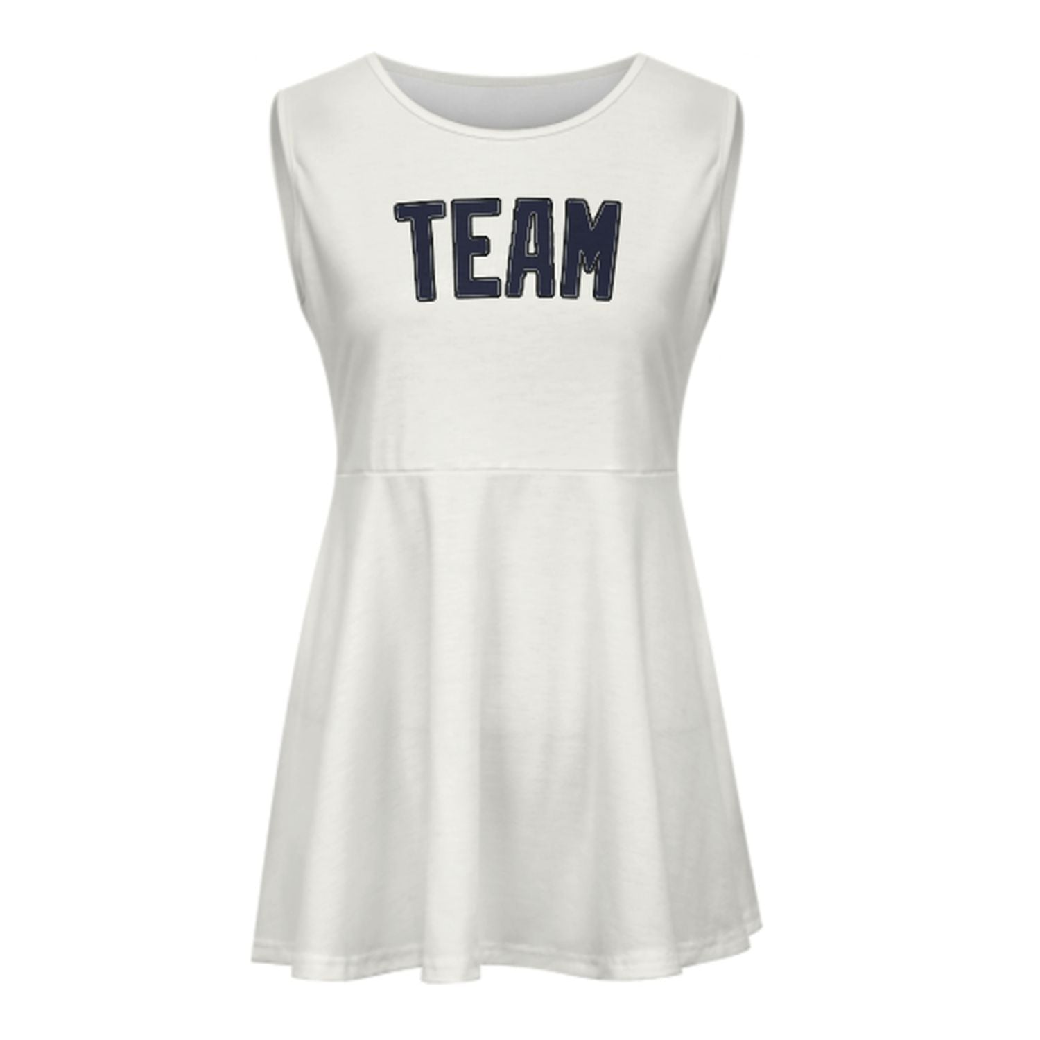 Maßgeschneidertes Weiß Stahlblau Cheerleader-Kleid