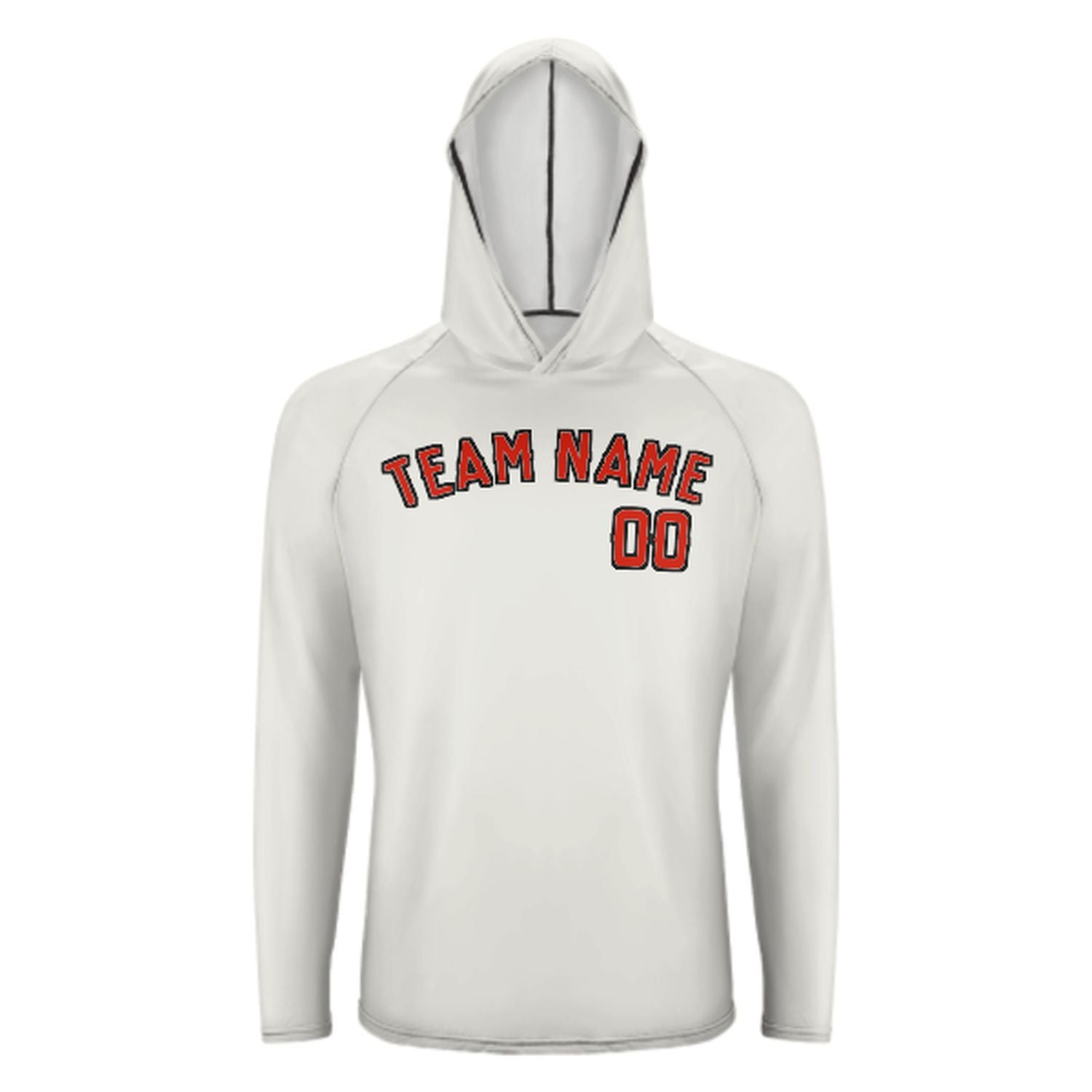 Maßgeschneidertes Weiß Orangerot UV-Hoodie