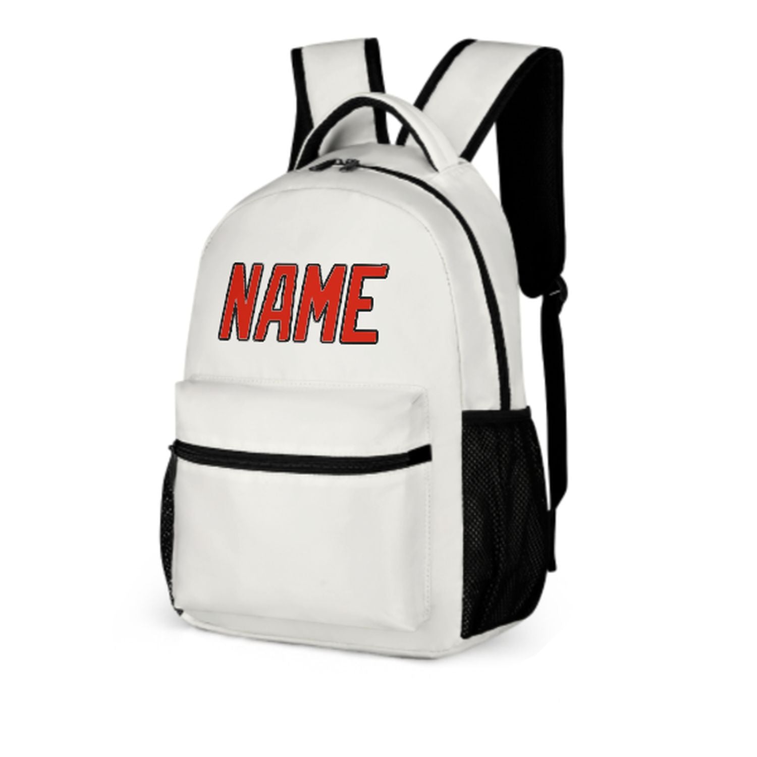 Maßgeschneidertes Weiß Orangerot Kinderrucksack