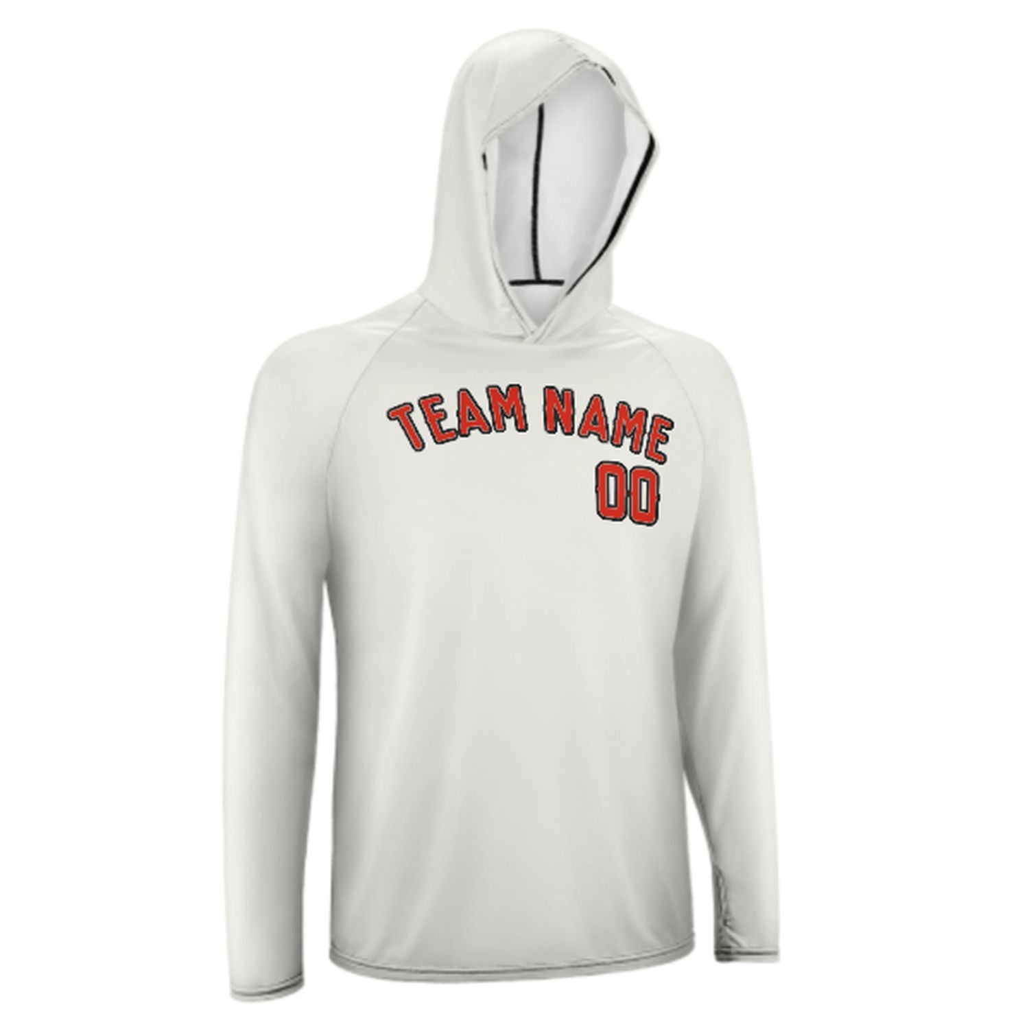 Maßgeschneidertes Weiß Orangerot UV-Hoodie