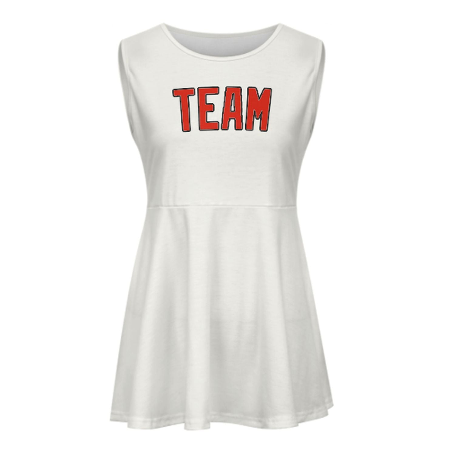 Maßgeschneidertes Weiß Orangerot Cheerleader-Kleid
