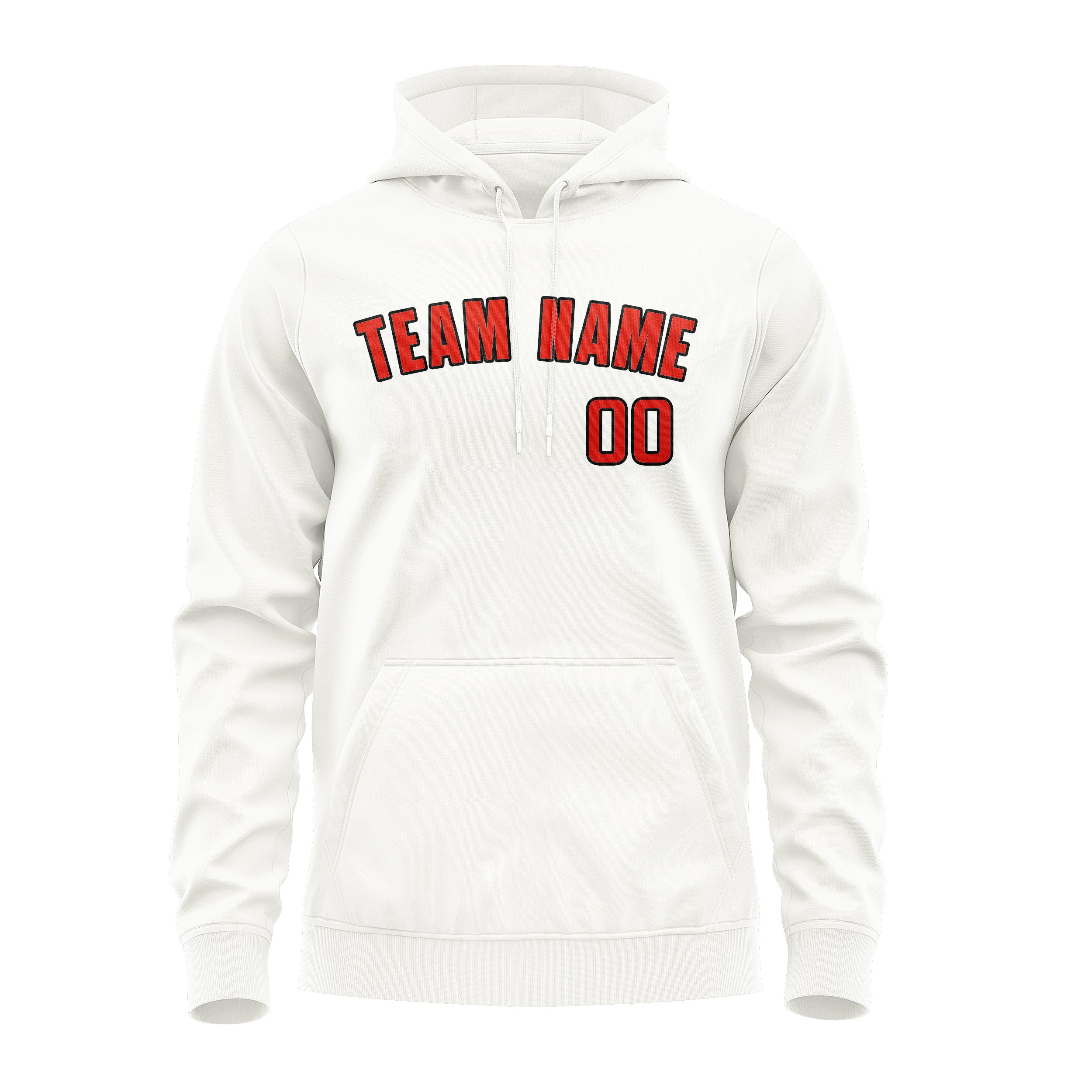 Maßgeschneidertes Weiß Orangerot Hoodie