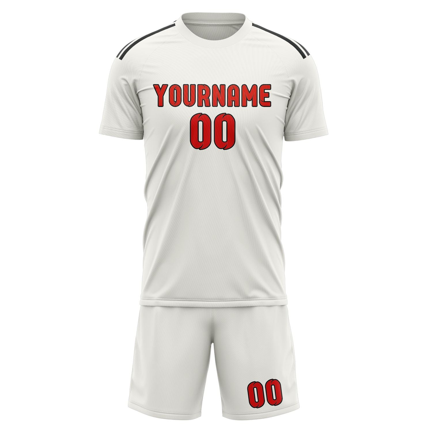 Maßgeschneidertes Professionelles Weiß Orangerot Fußballtrikot-Set