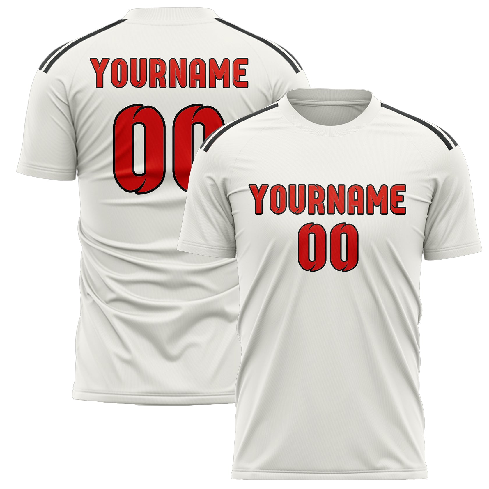 Benutzerdefiniertes Professionelles Weiß Orangerot Fußballtrikot