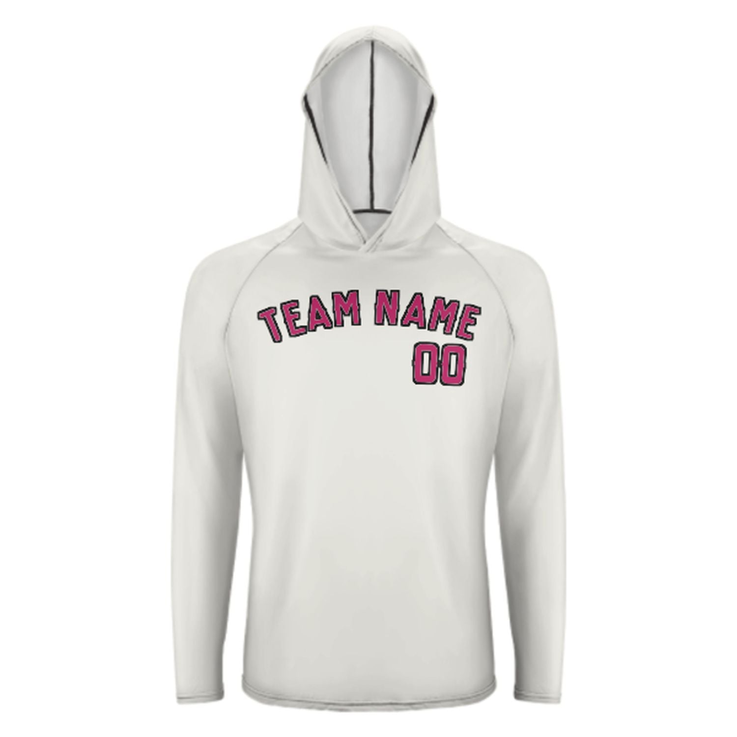 Maßgeschneidertes Weiß Rosarot UV-Hoodie