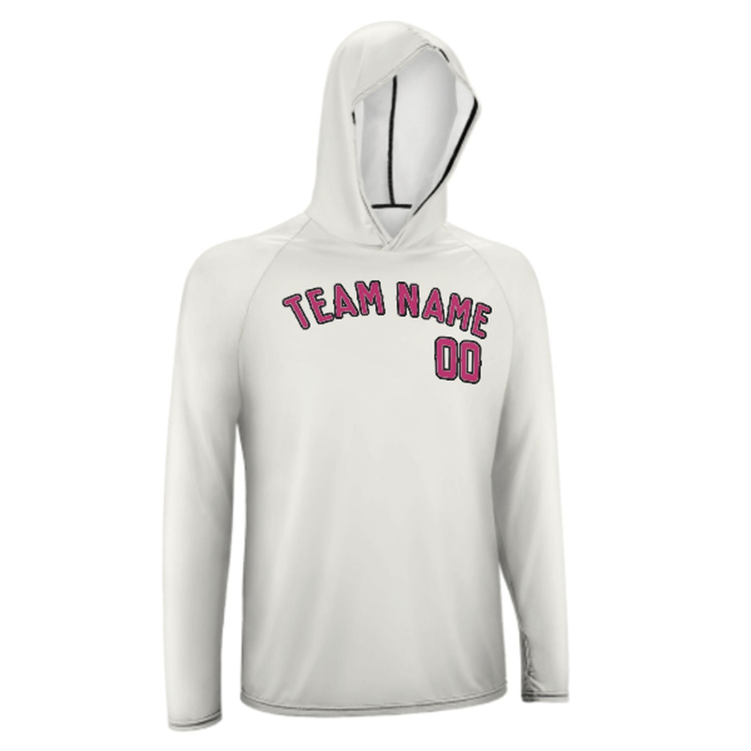 Maßgeschneidertes Weiß Rosarot UV-Hoodie