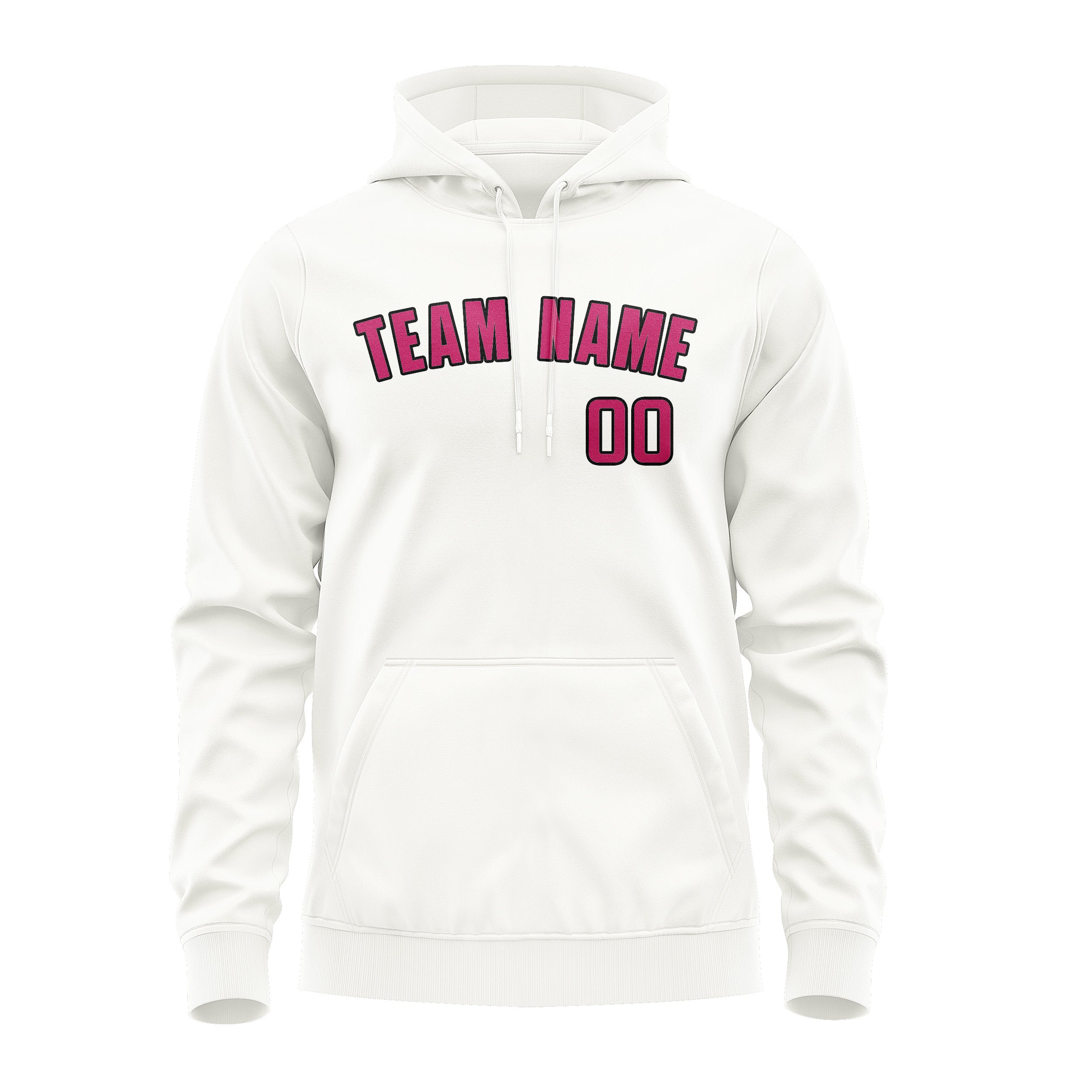 Maßgeschneidertes Weiß Rosarot Hoodie