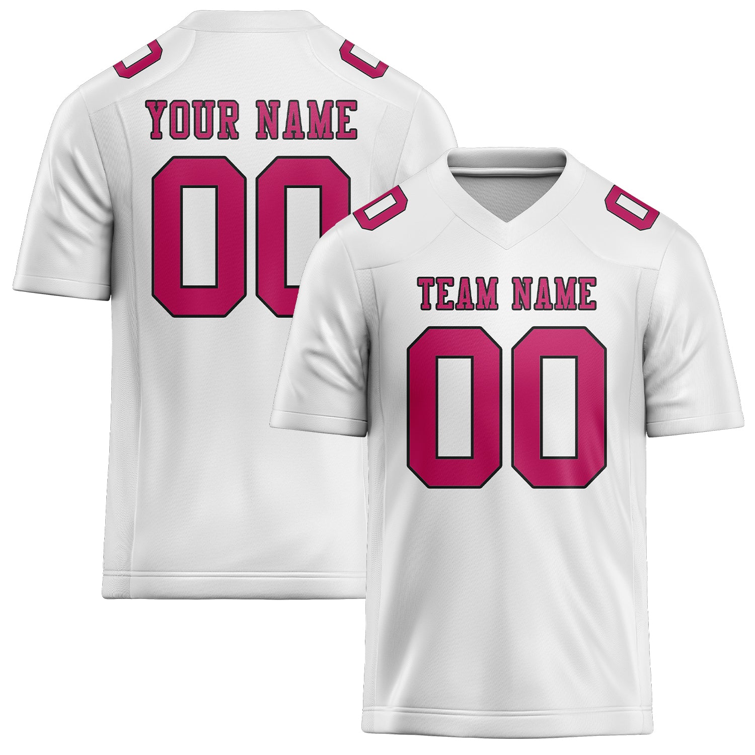 Maglia da rugby professionale bianca e rosa personalizzata