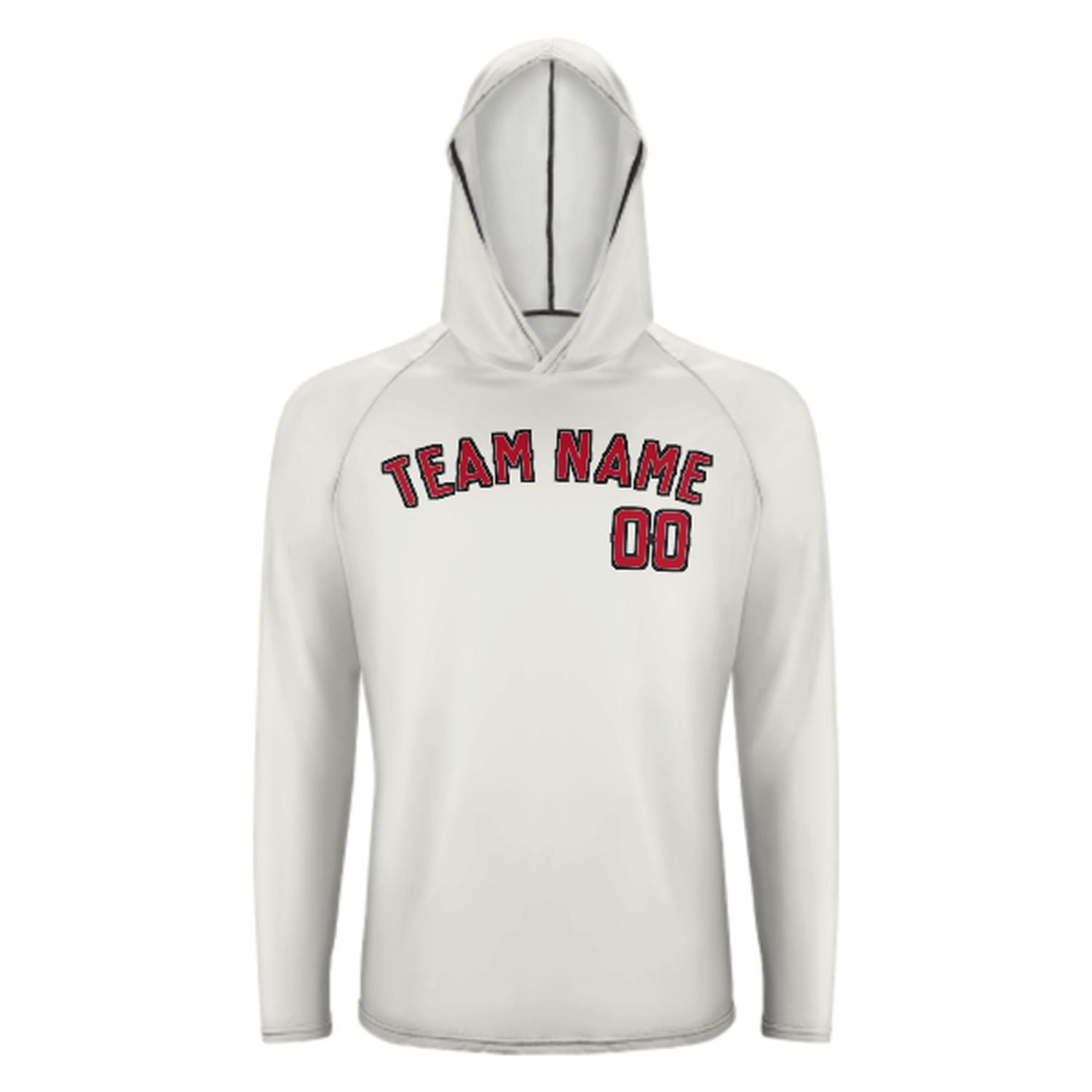 Maßgeschneidertes Weiß Rot UV-Hoodie