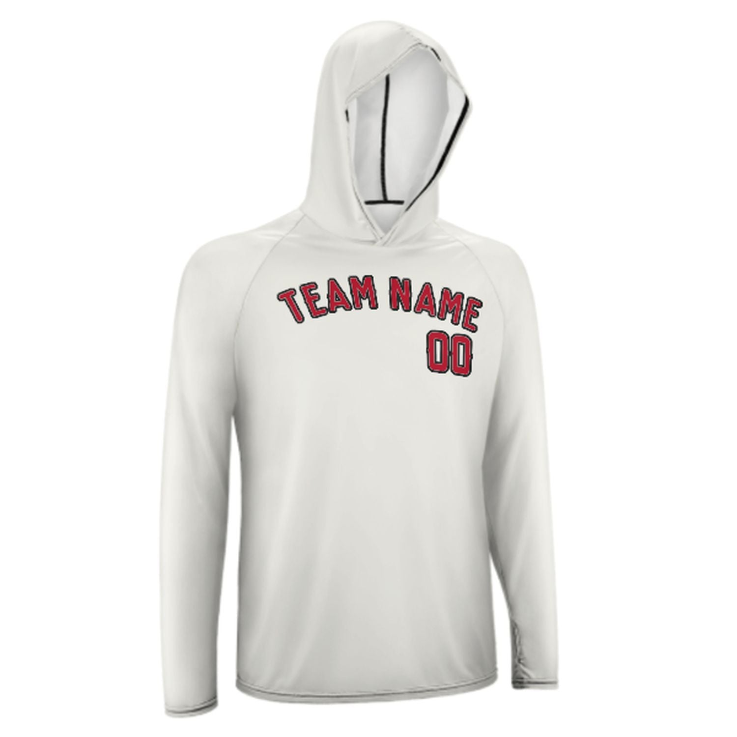 Maßgeschneidertes Weiß Rot UV-Hoodie