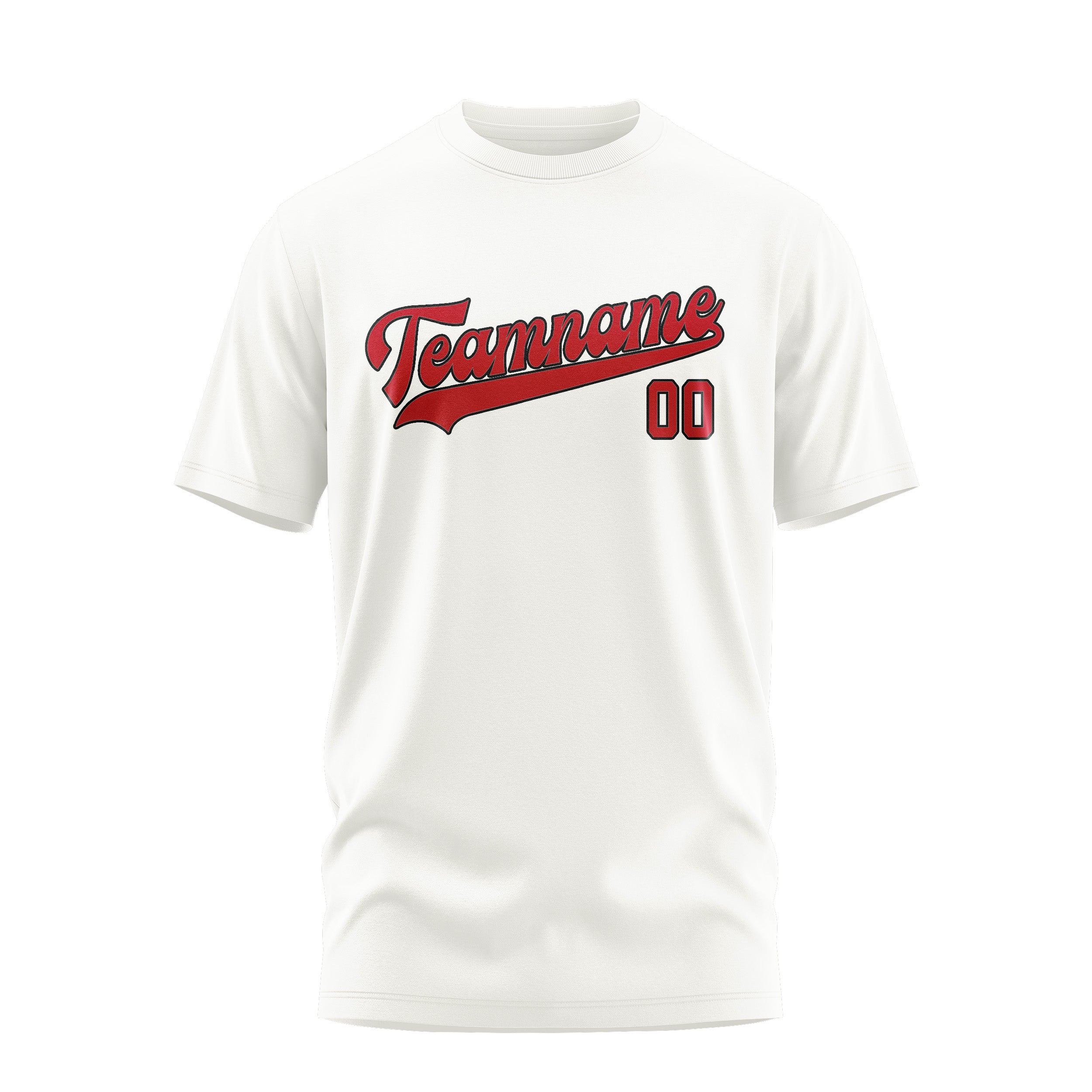 Maßgeschneidertes Weiß Rot T-Shirt