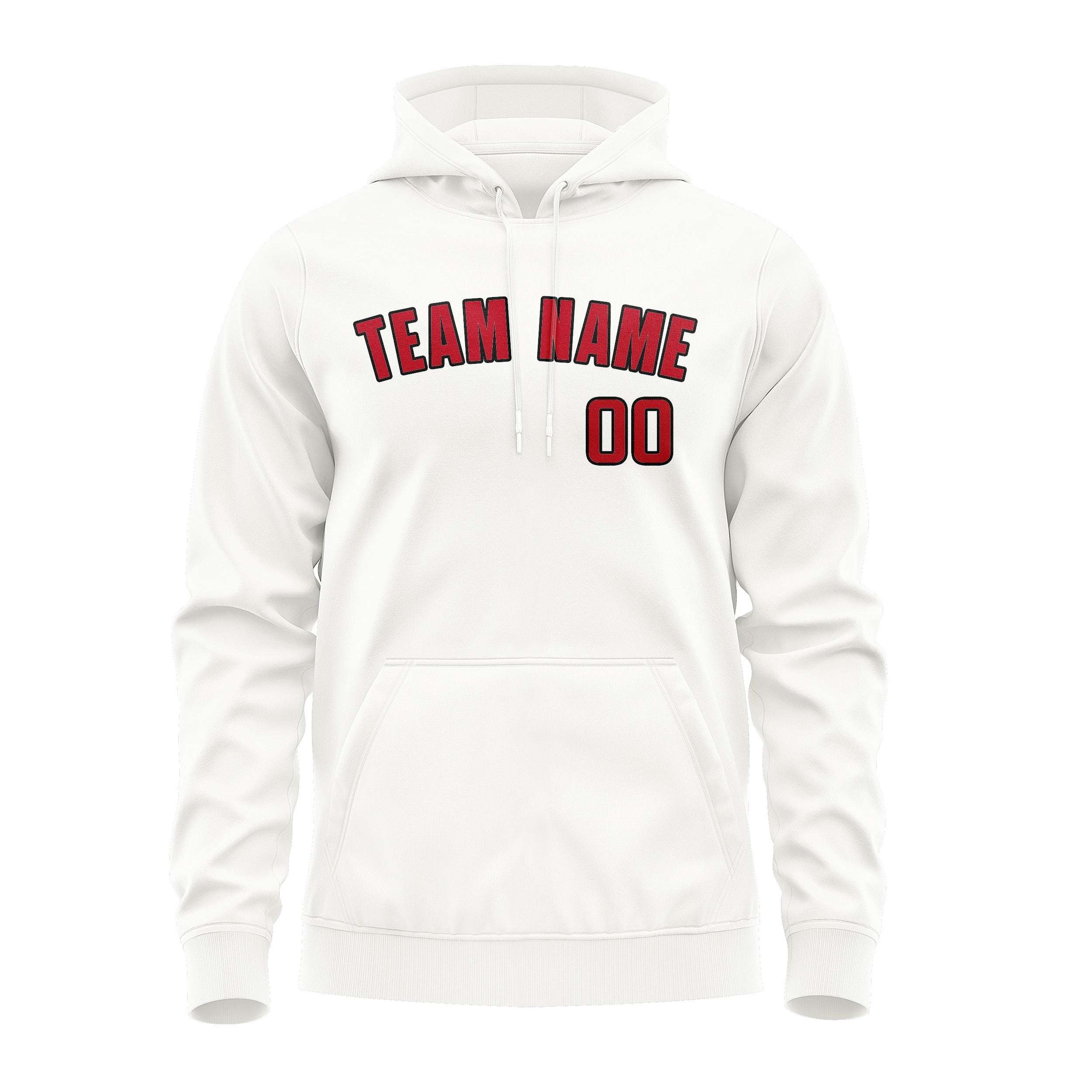 Maßgeschneidertes Weiß Rot Hoodie