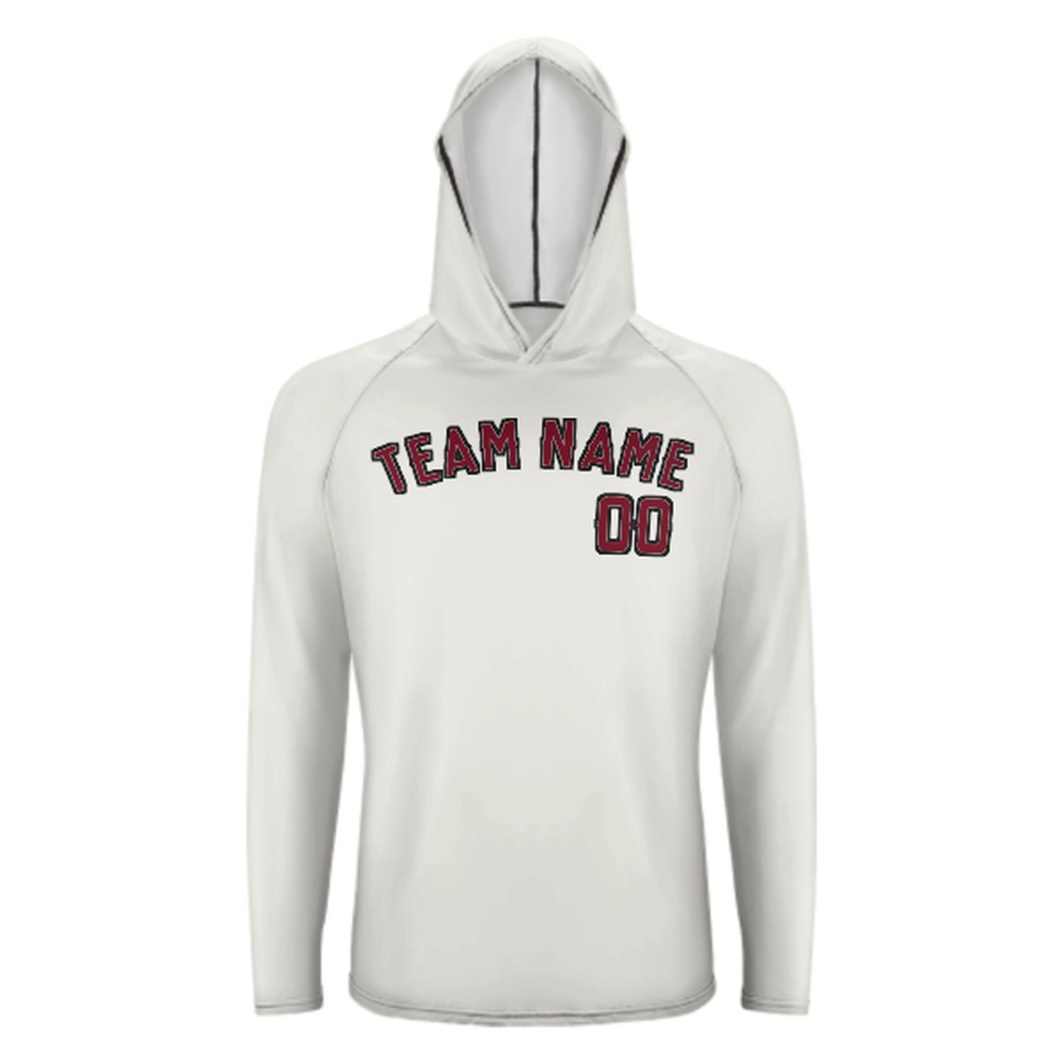 Maßgeschneidertes Weiß Karmesinrot UV-Hoodie