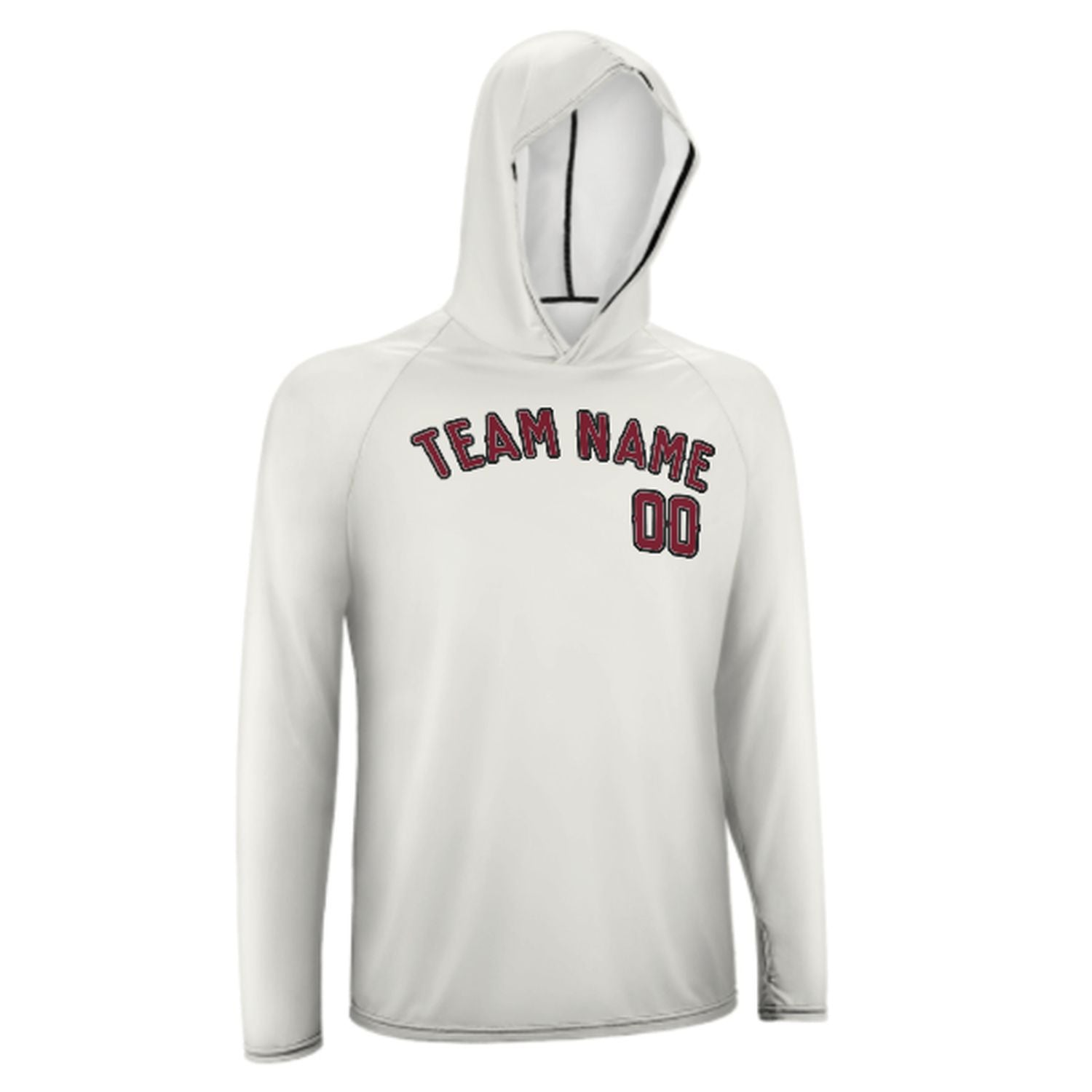 Maßgeschneidertes Weiß Karmesinrot UV-Hoodie