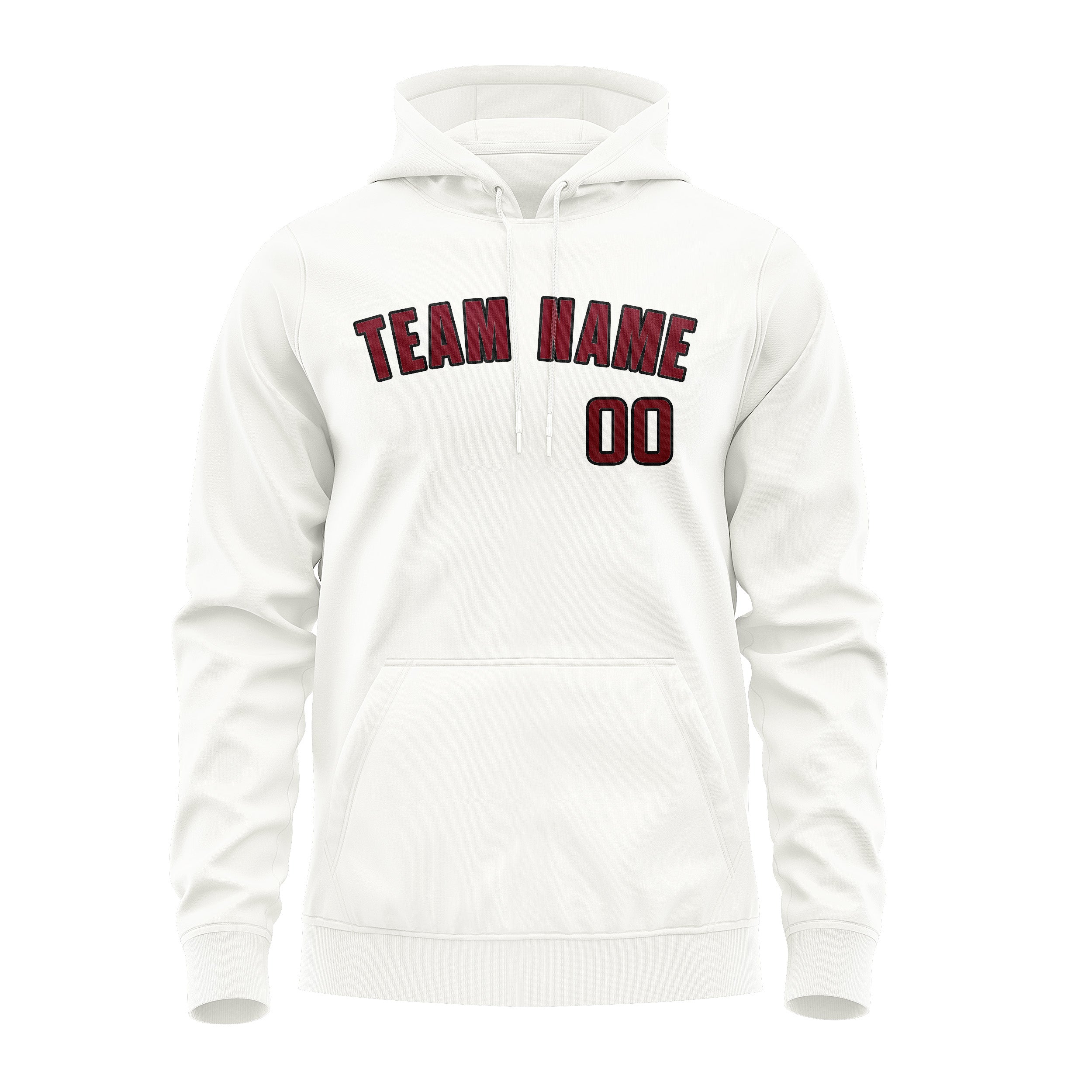 Maßgeschneidertes Weiß Karmesinrot Hoodie
