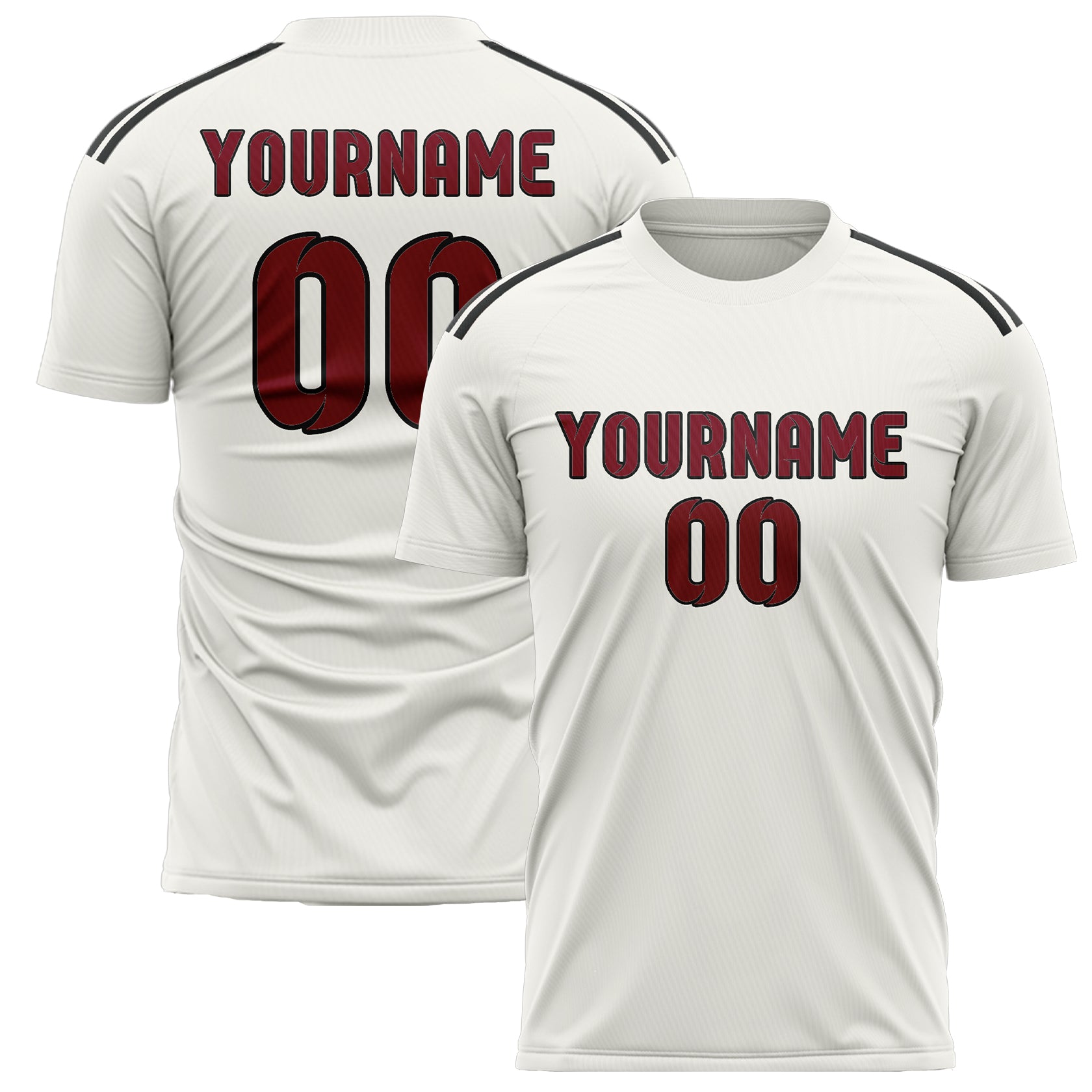 Benutzerdefiniertes Professionelles Weiß Karmesinrot Fußballtrikot