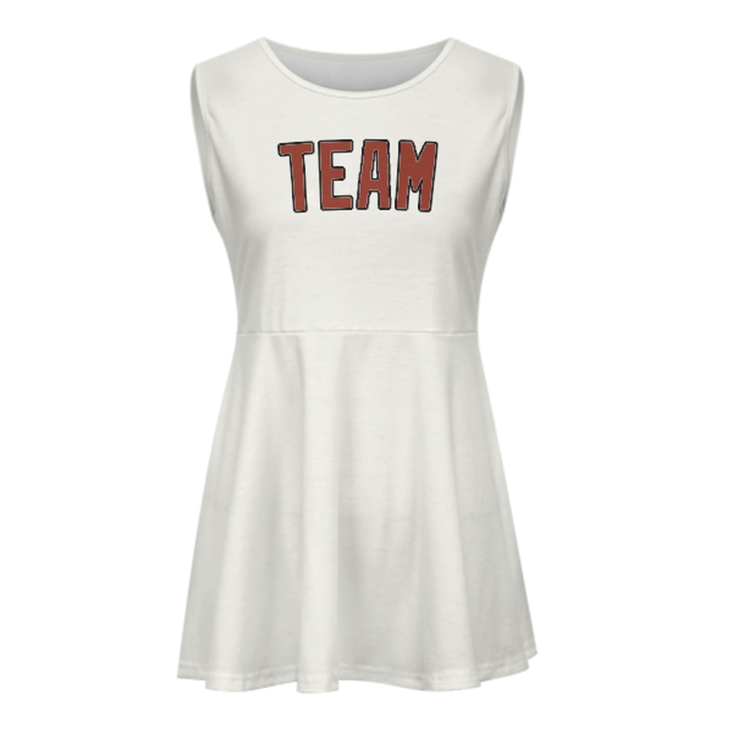 Maßgeschneidertes Weiß Korallenrot Cheerleader-Kleid