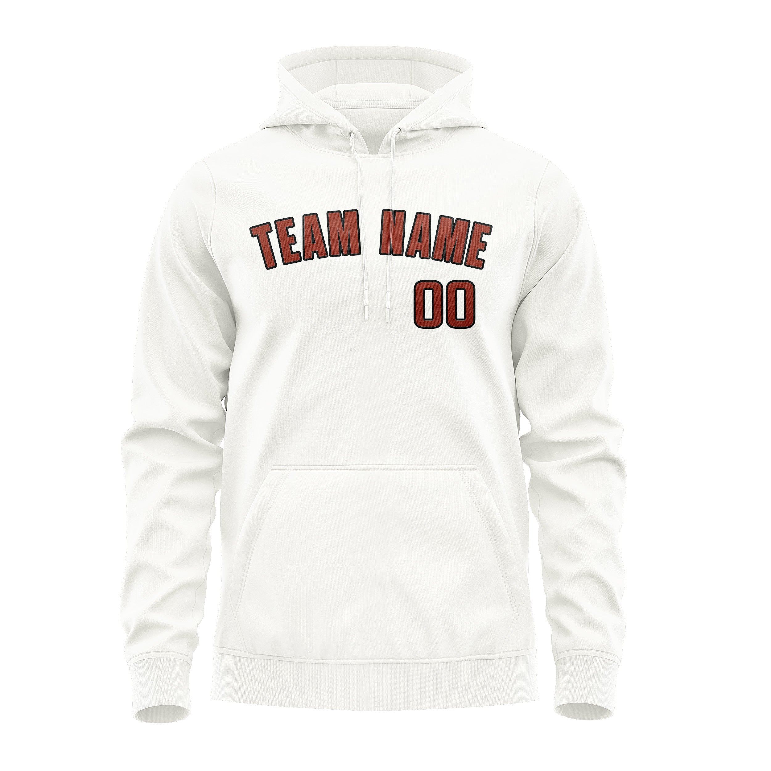 Maßgeschneidertes Weiß Korallenrot Hoodie