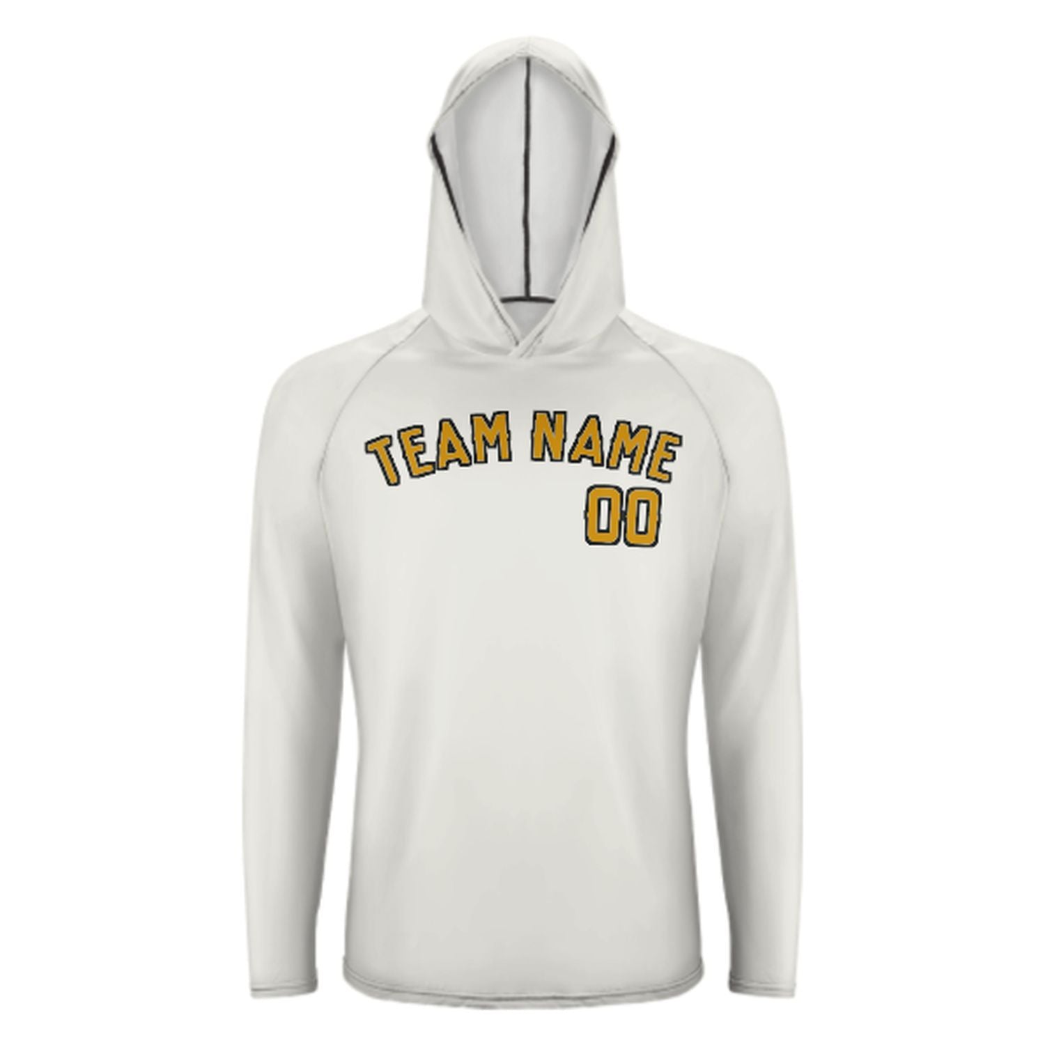 Maßgeschneidertes Weiß Gelb UV-Hoodie