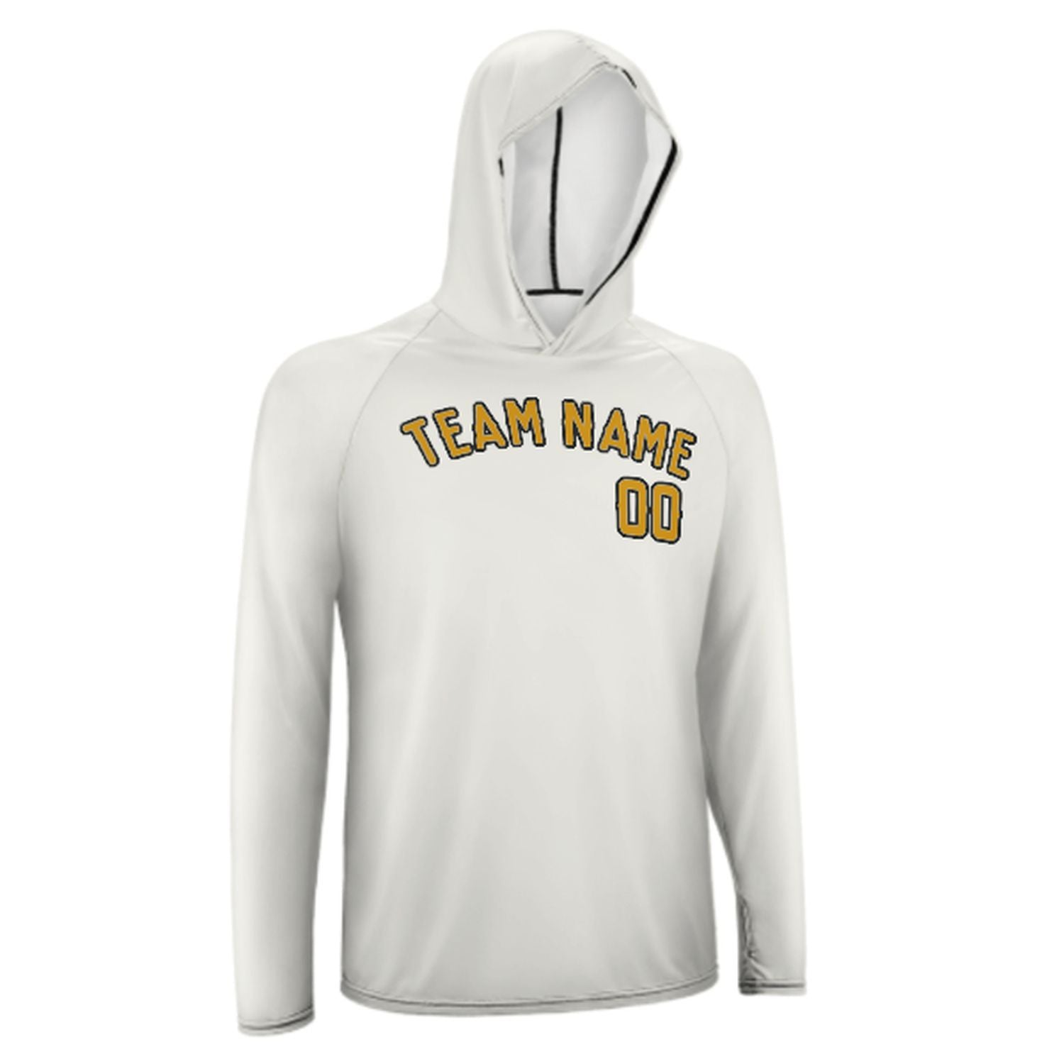 Maßgeschneidertes Weiß Gelb UV-Hoodie