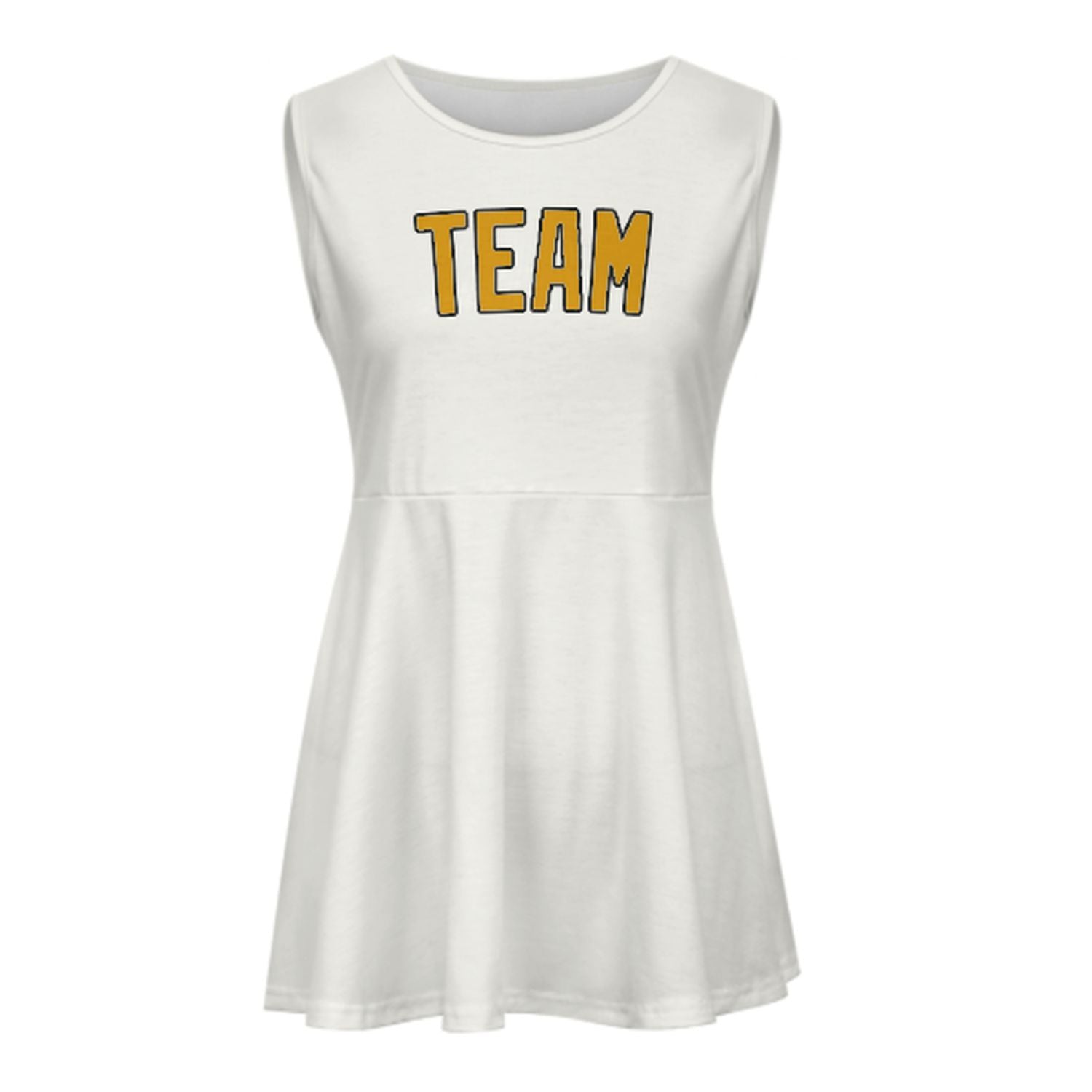 Maßgeschneidertes Weiß Gelb Cheerleader-Kleid