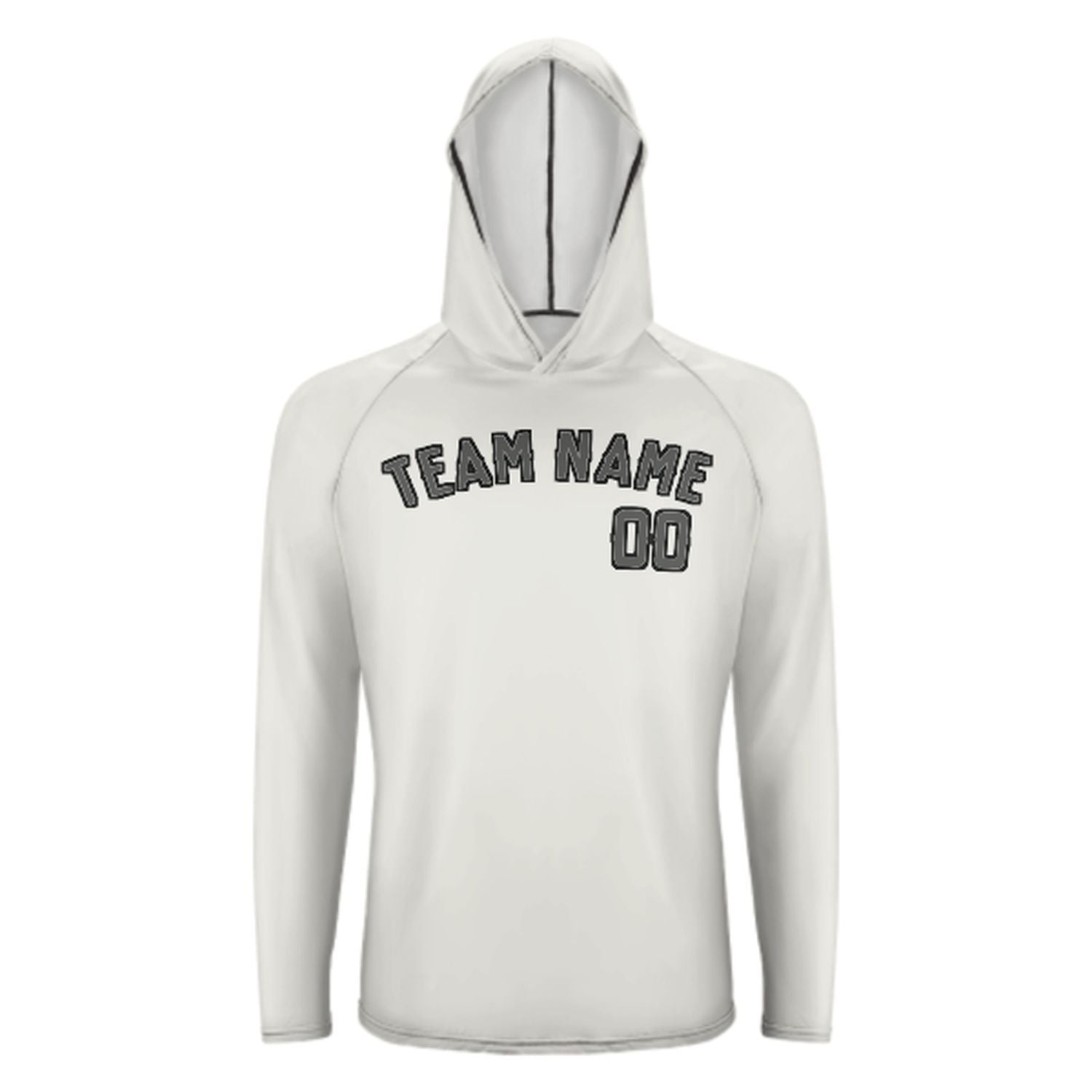 Maßgeschneidertes Weiß Dunkelgrau UV-Hoodie