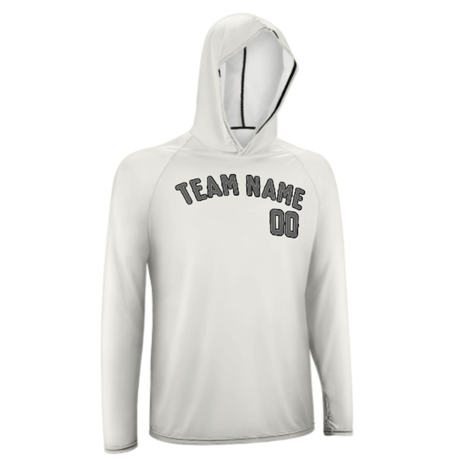 Maßgeschneidertes Weiß Dunkelgrau UV-Hoodie