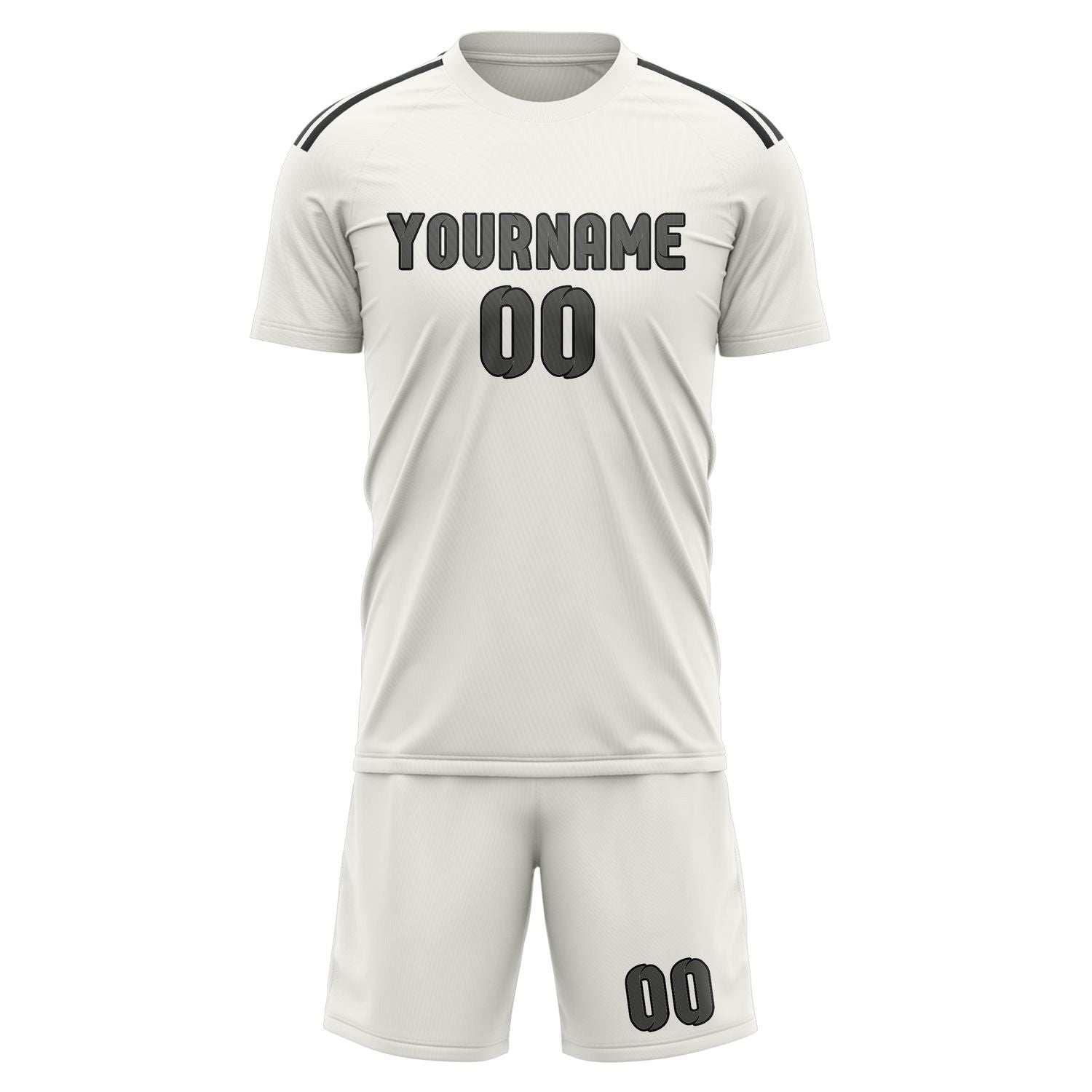 Maßgeschneidertes Professionelles Weiß Dunkelgrau Fußballtrikot-Set