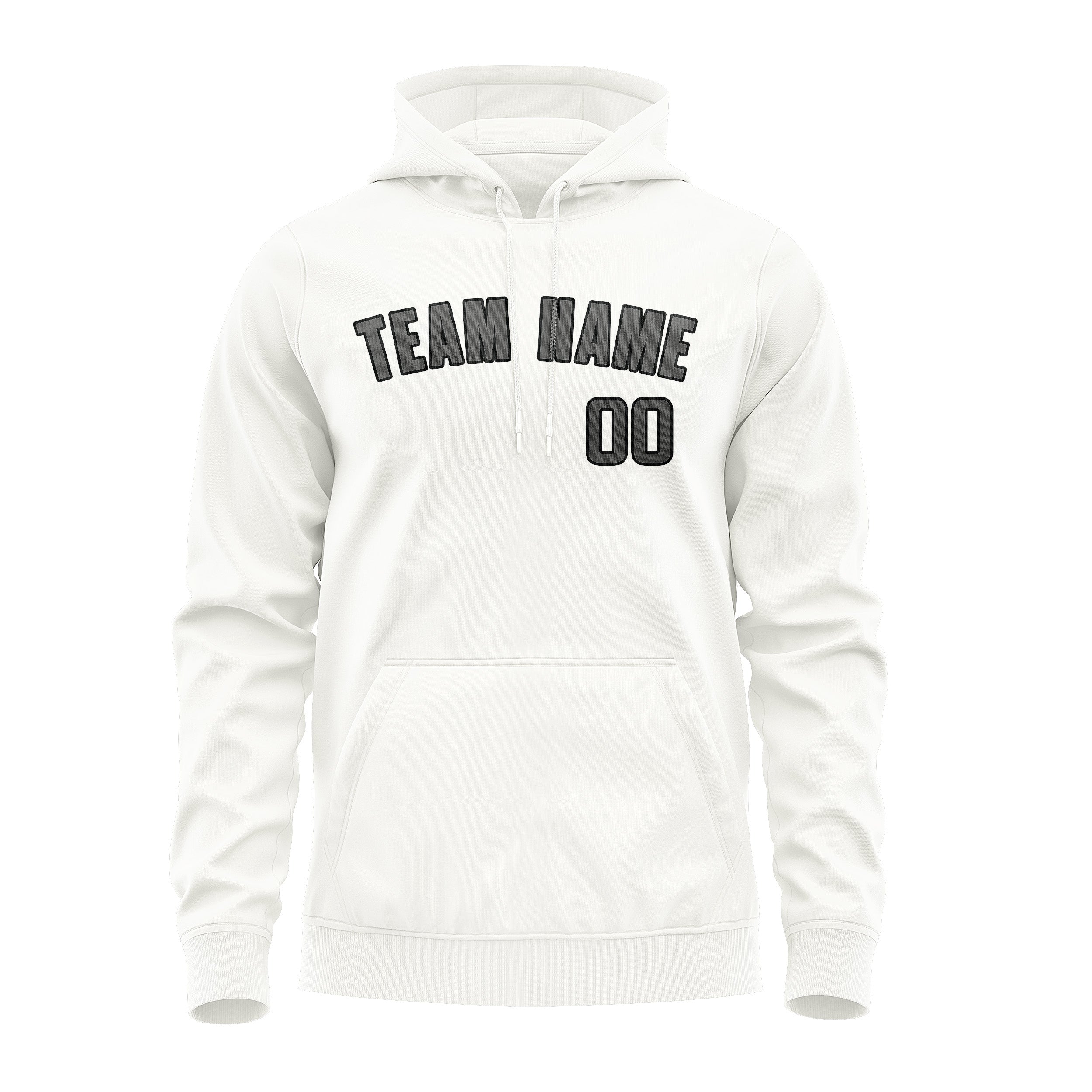 Maßgeschneidertes Weiß Dunkelgrau Hoodie