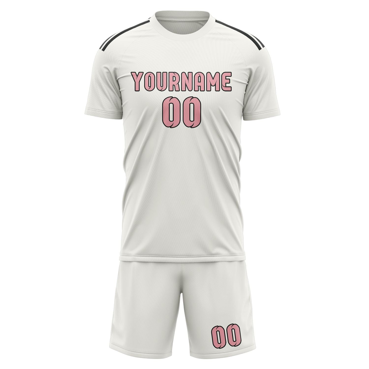 Maßgeschneidertes Professionelles Weiß Rosa Fußballtrikot-Set
