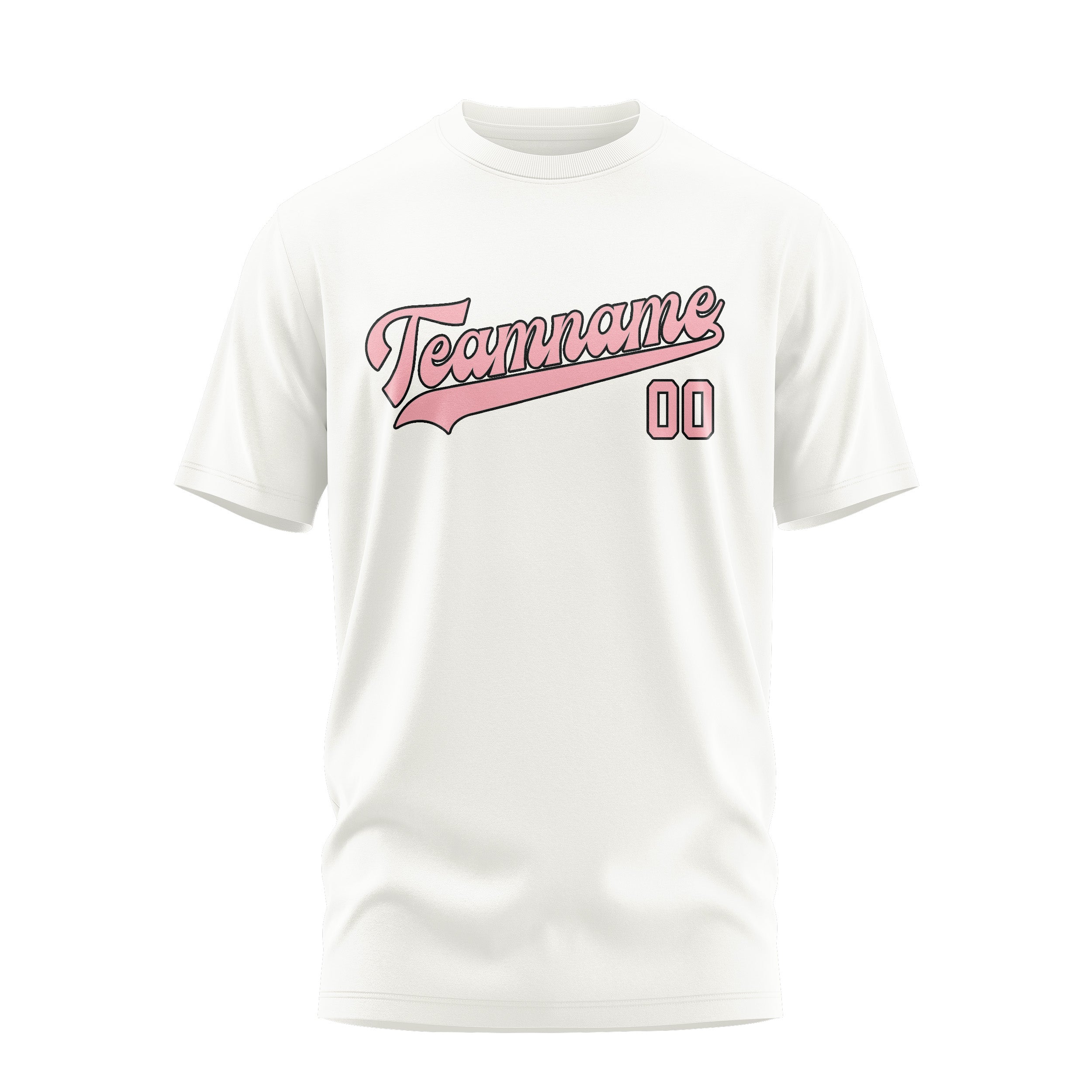 Maßgeschneidertes Weiß Rosa T-Shirt