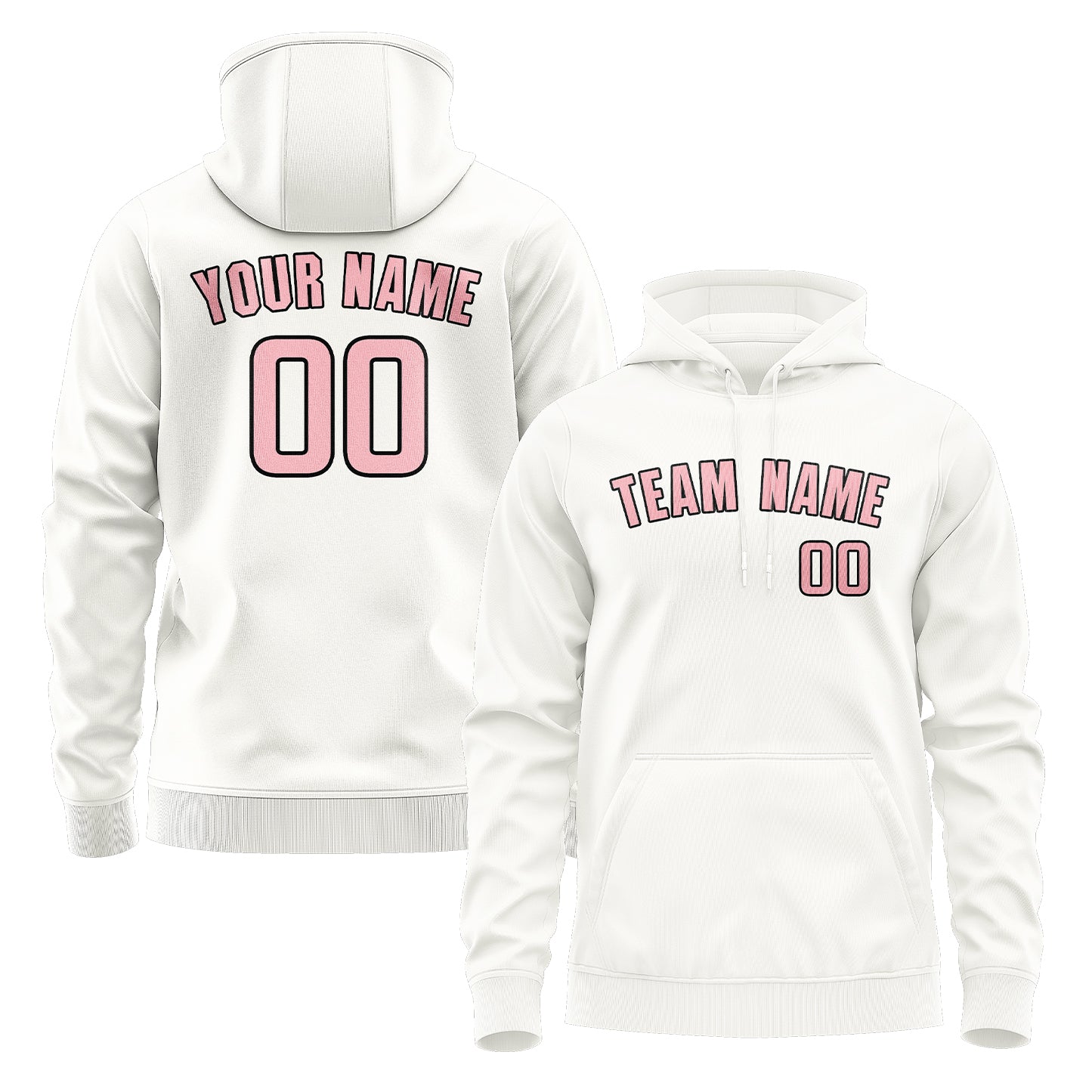 Maßgeschneidertes Weiß Rosa Hoodie