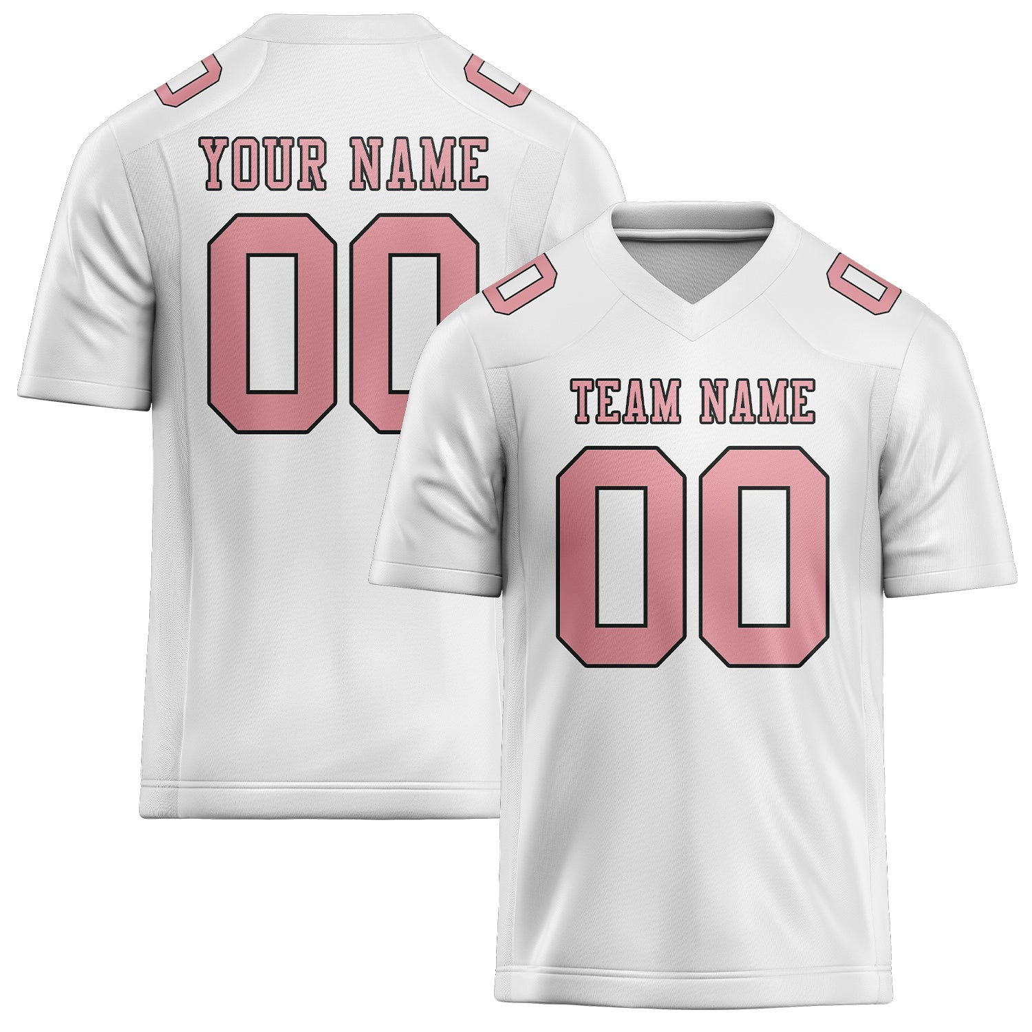 Maglia da rugby professionale bianca e rosa personalizzata