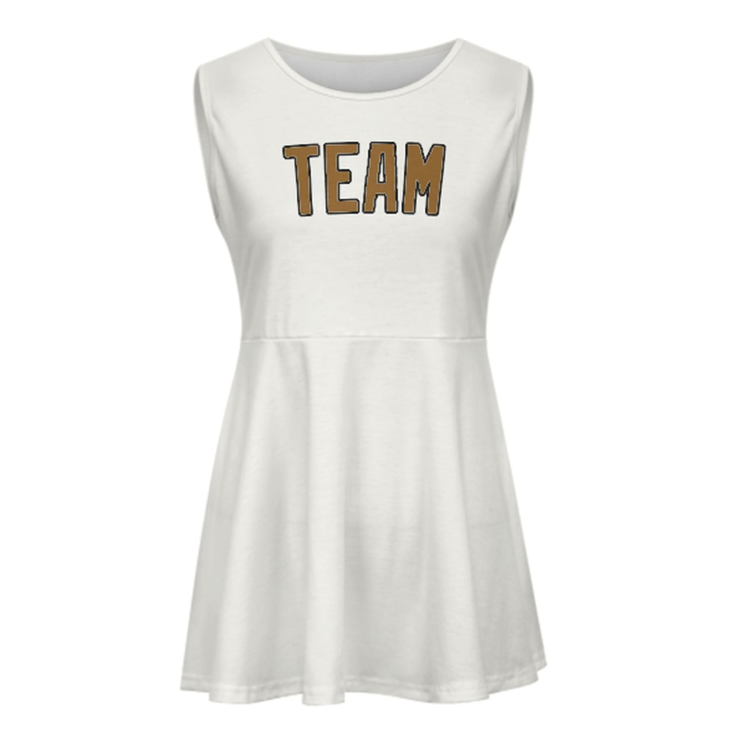 Maßgeschneidertes Weiß Khaki Cheerleader-Kleid
