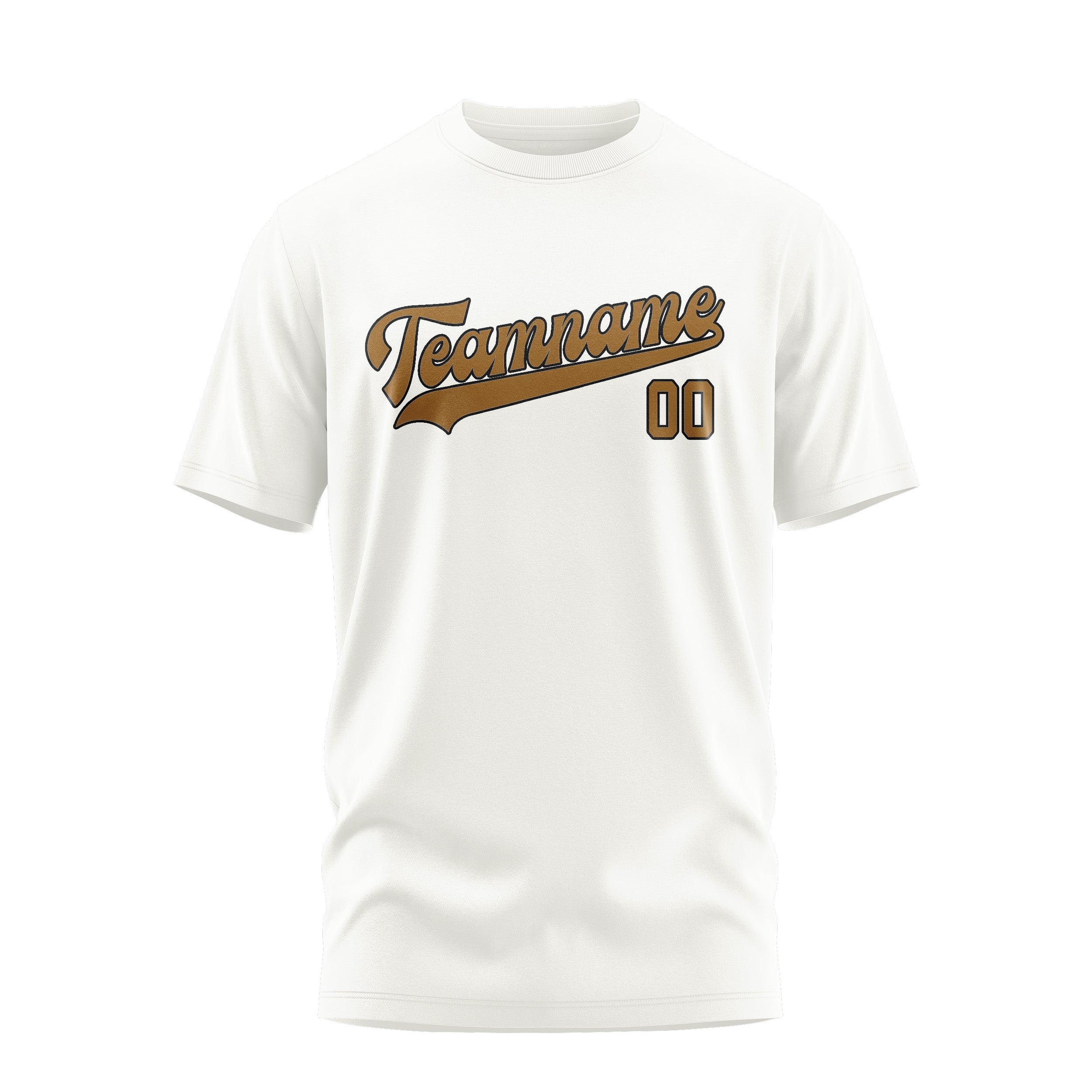 Maßgeschneidertes Weiß Khaki T-Shirt