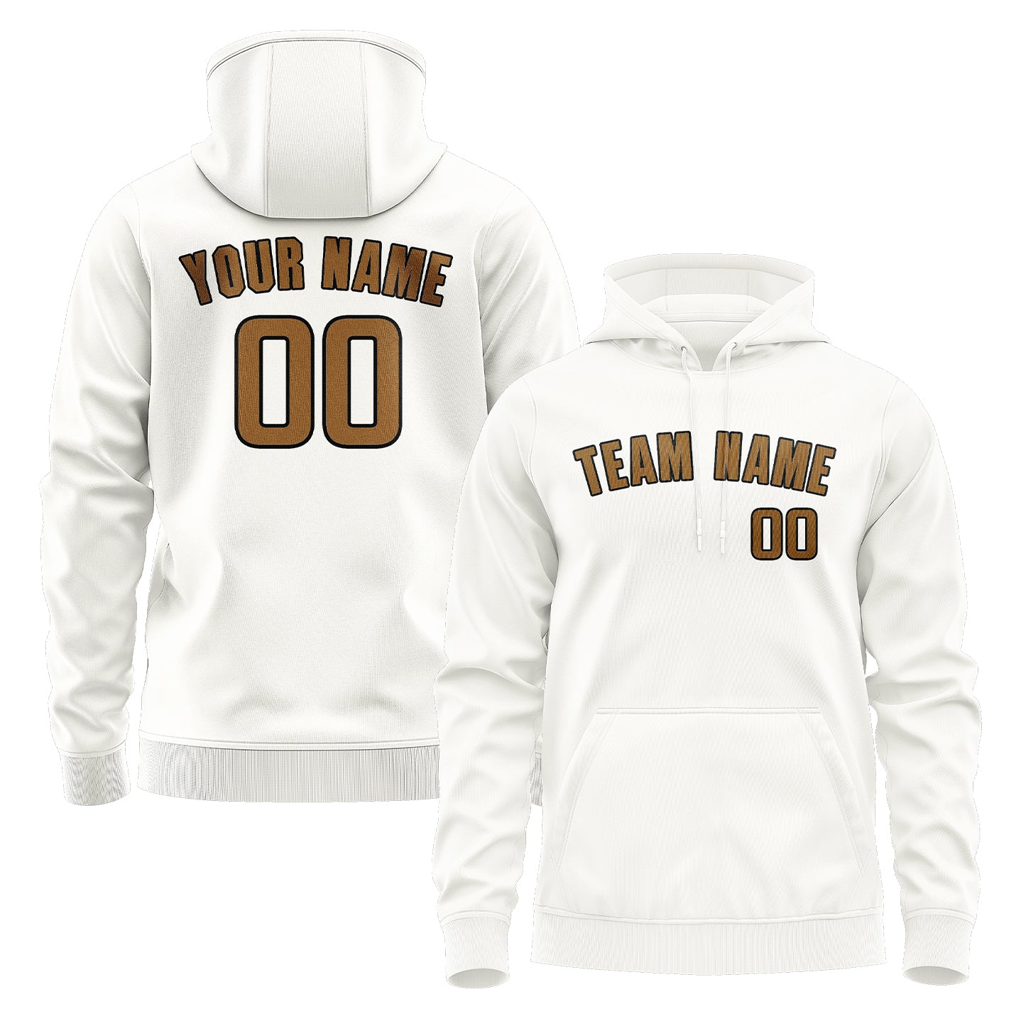 Maßgeschneidertes Weiß Khaki Hoodie