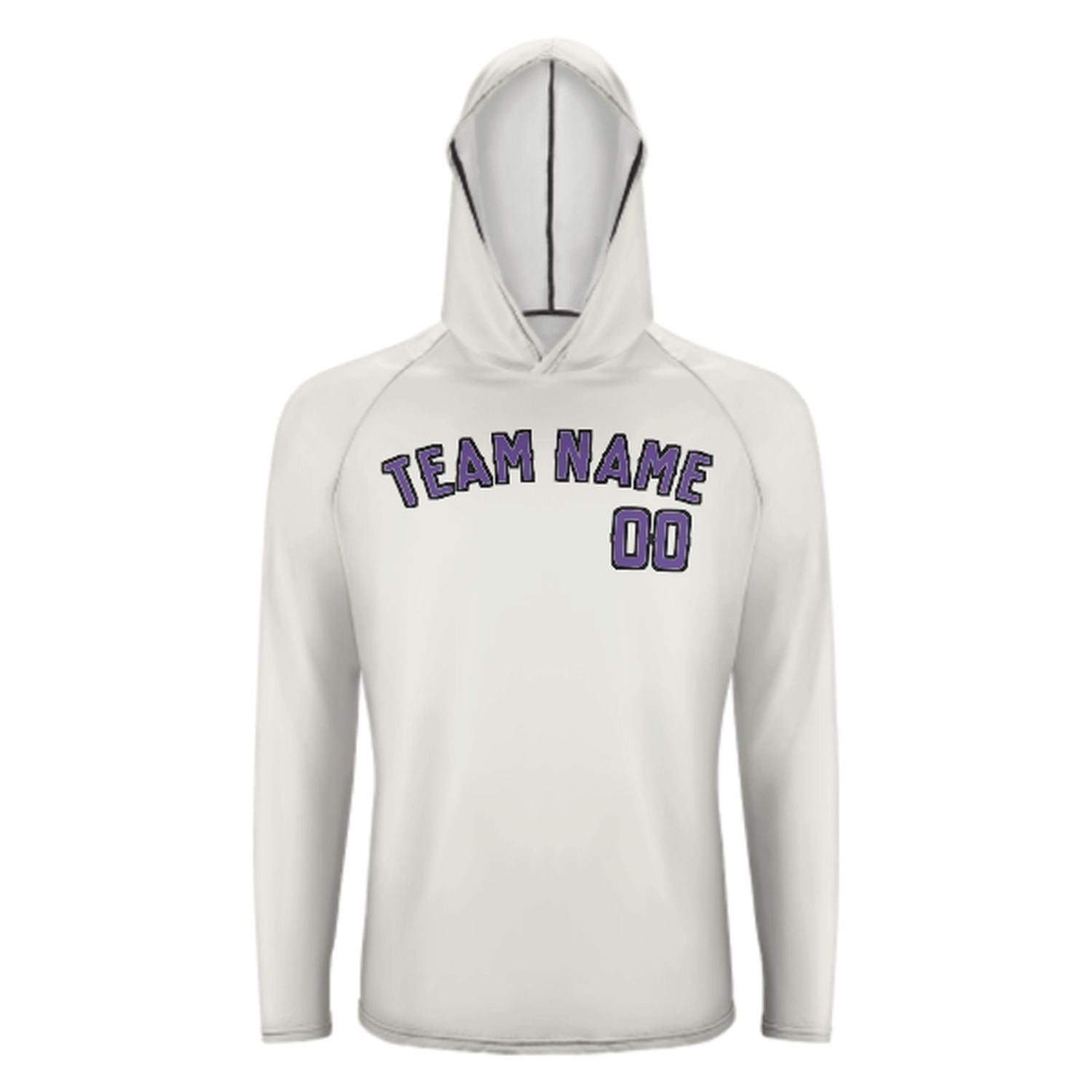 Maßgeschneidertes Weiß Lavendel UV-Hoodie